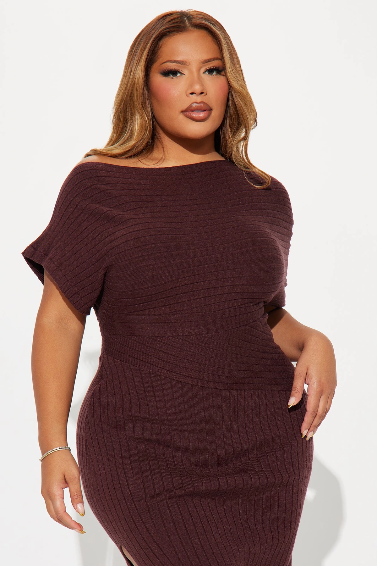 Bonnie Sweater Midi Dress - Chocolate — Chocolate