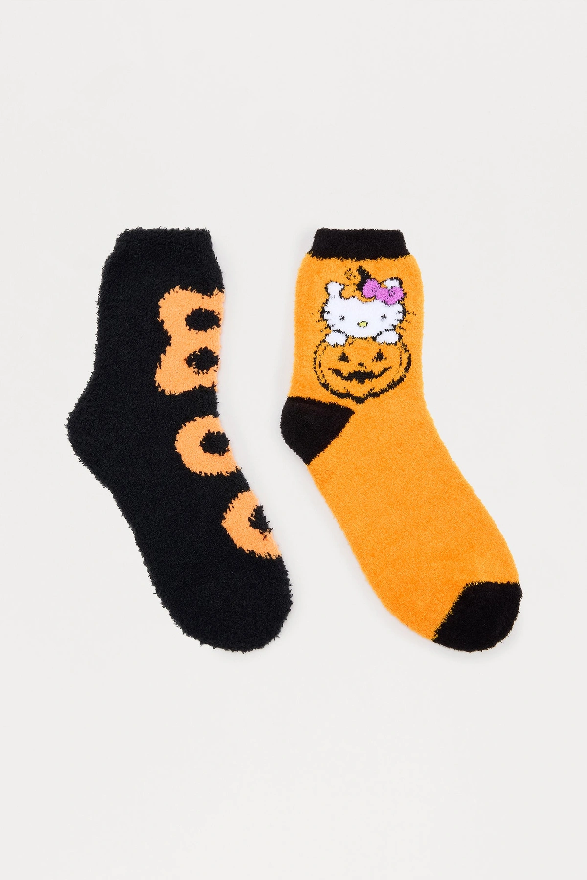 Halloween Hello Kitty 2 Pack Fuzzy Socks - Orange/combo — Laranja/combinação