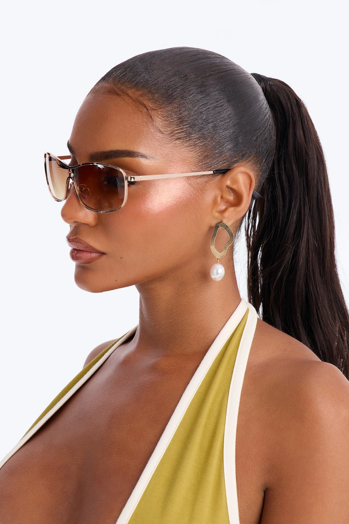 At The Distance Sunglasses - Gold/Brown — Dourado/Castanho