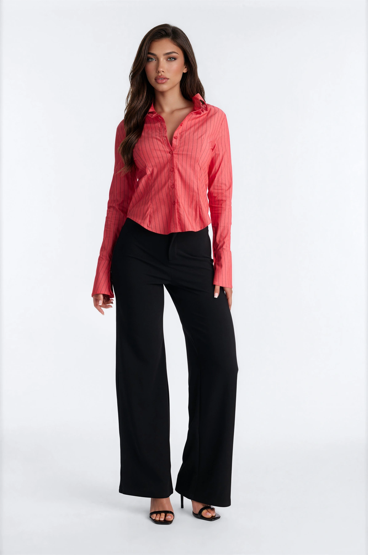No Time To Chat Striped Poplin Shirt - Red/combo — Vermelho/combinação
