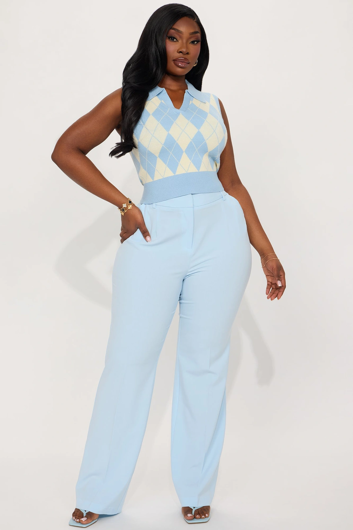 Tasha Dressy High Rise Pants - Light Blue — claro Azul