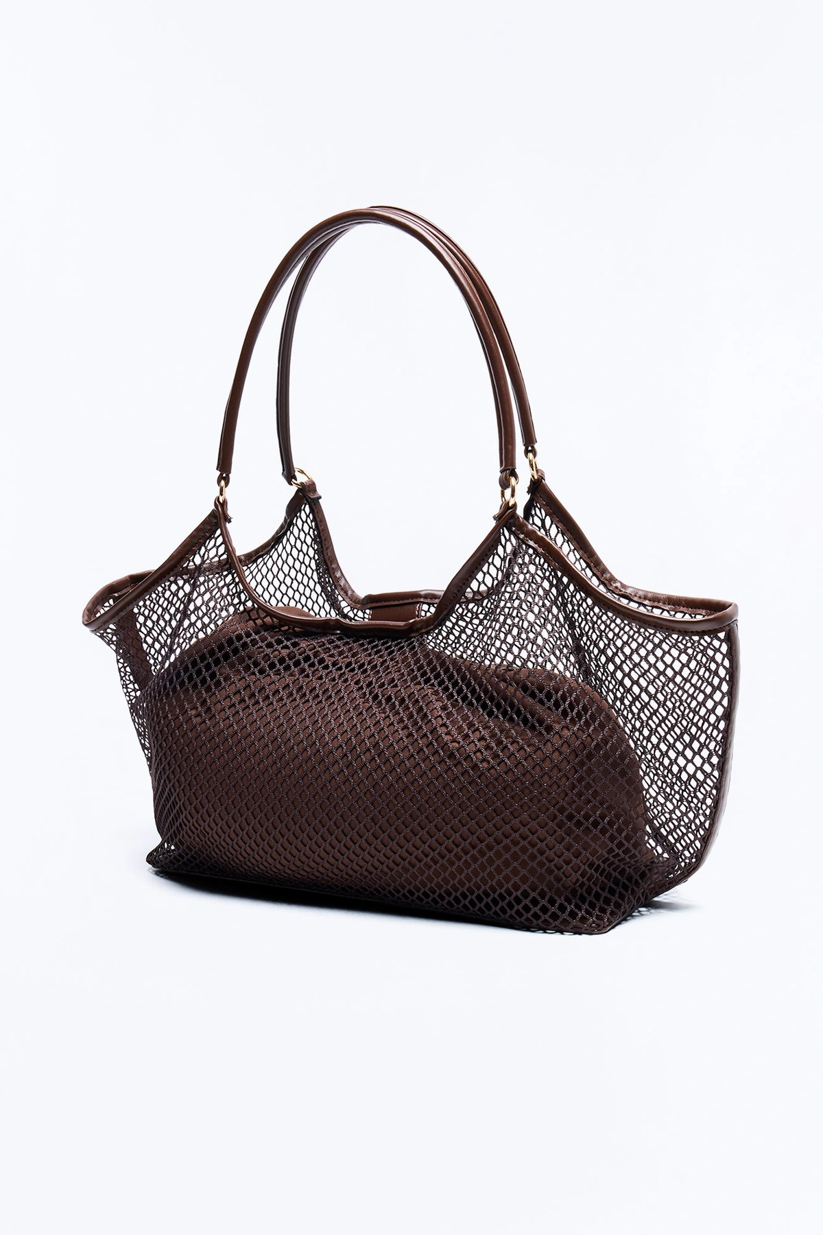 Boardwalk Brunch Mesh Tote Bag - Brown — Castanho