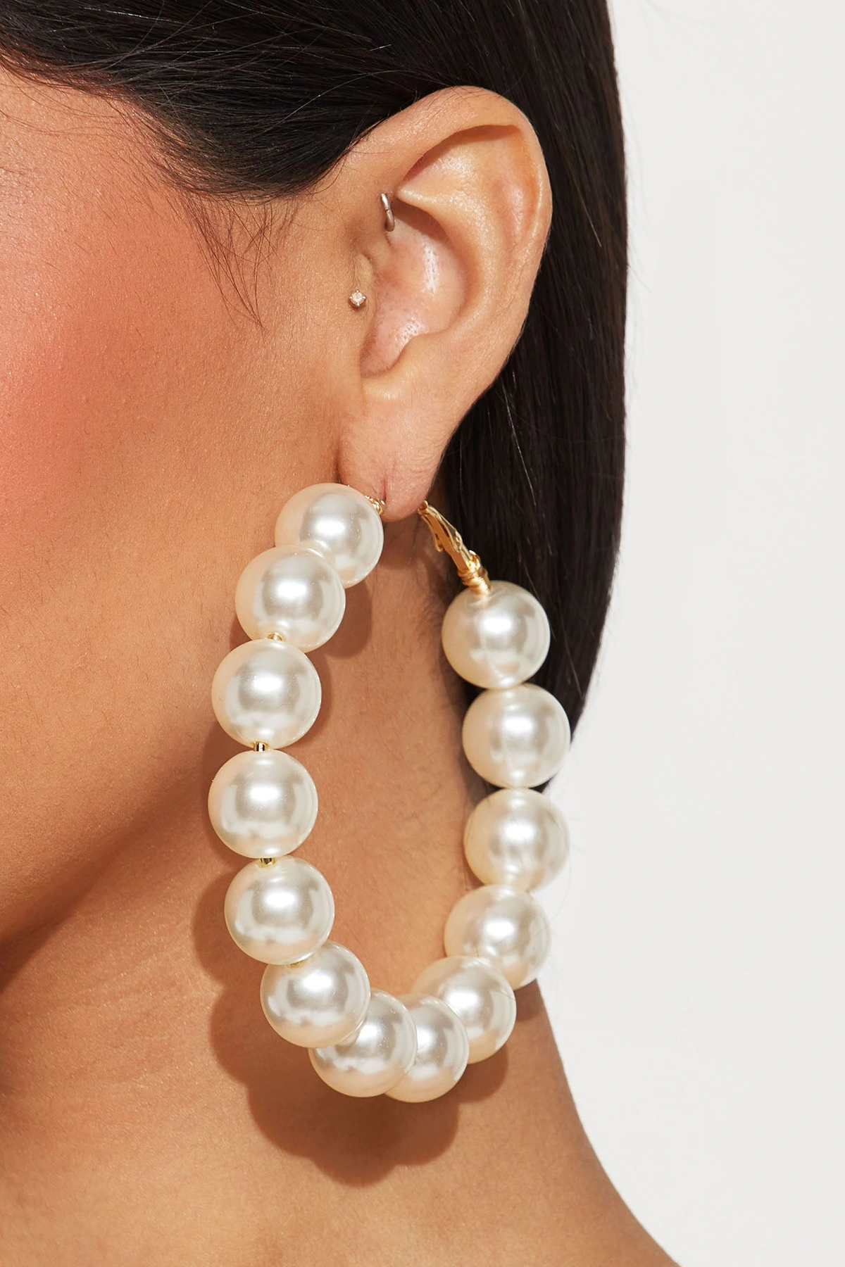 New Style Hoop Earrings - White — Branco
