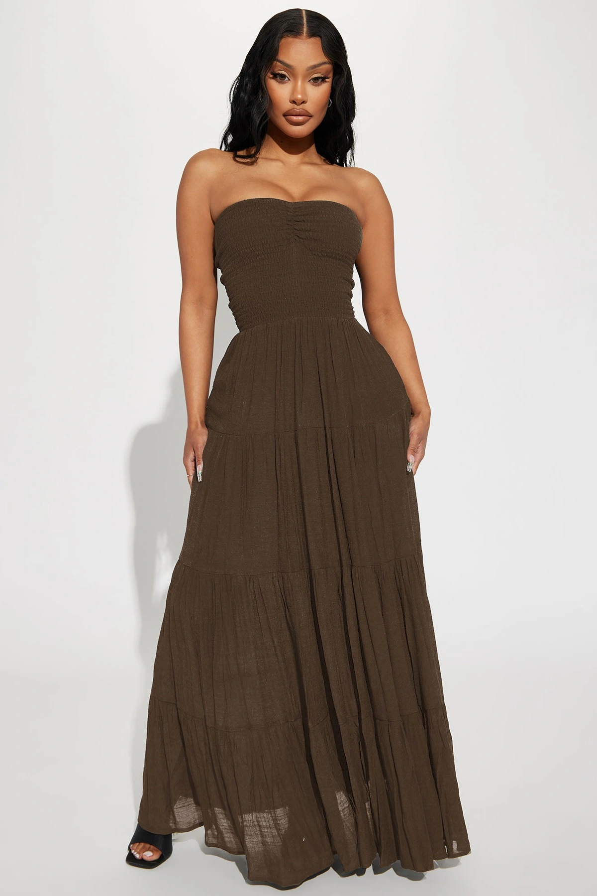 Almafi Coast Maxi Dress - Mocha — Moca