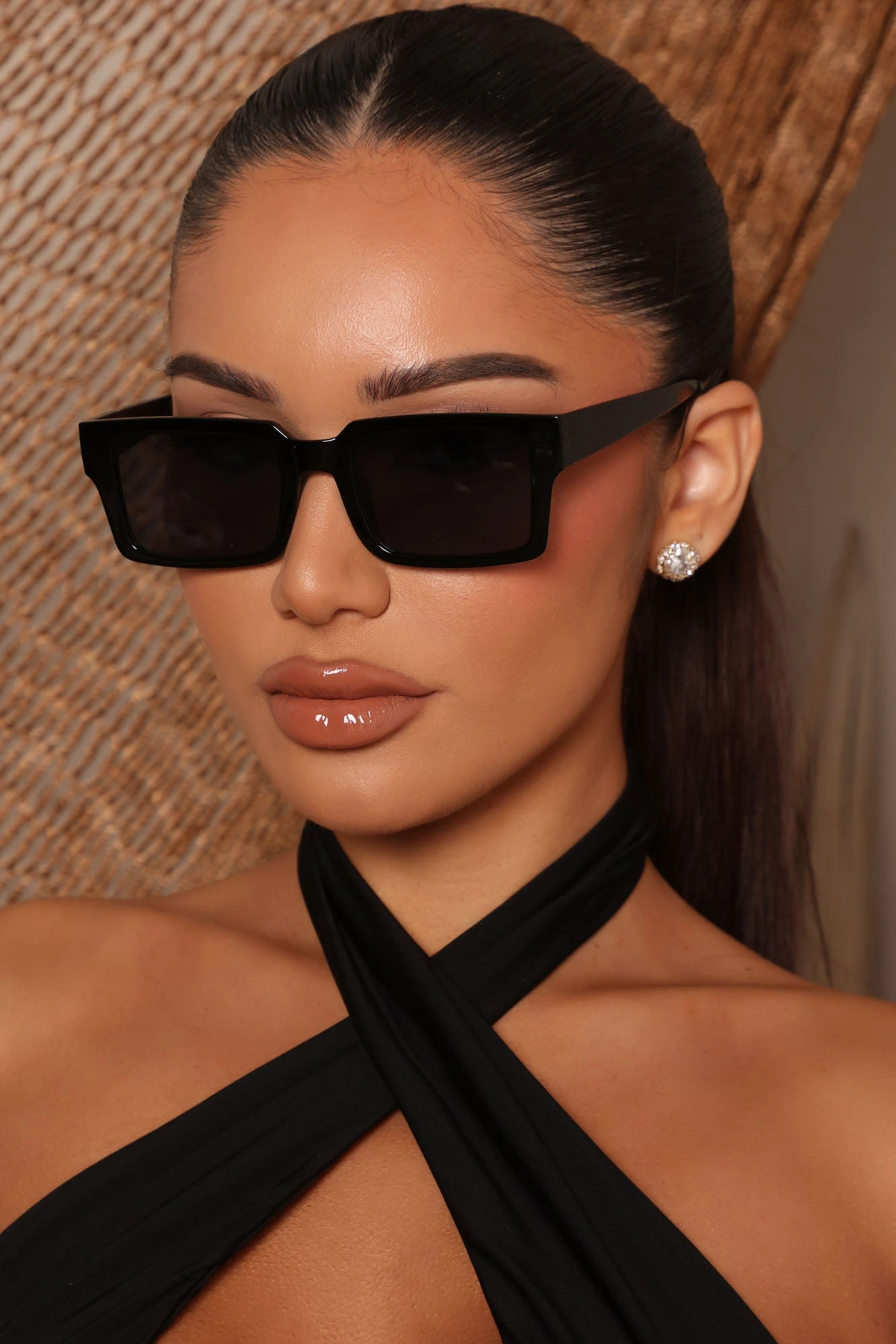 Same Day Different Girl Square Sunglasses - Black — Preto