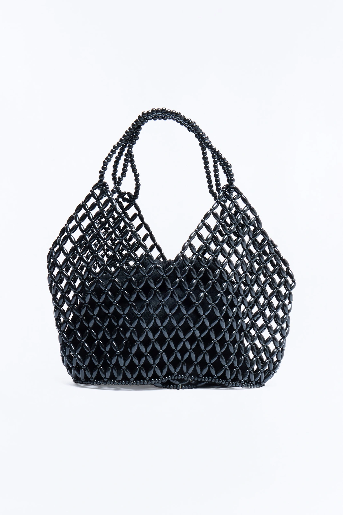 Coastal Escape Beaded Shoulder Handbag - Black — Preto