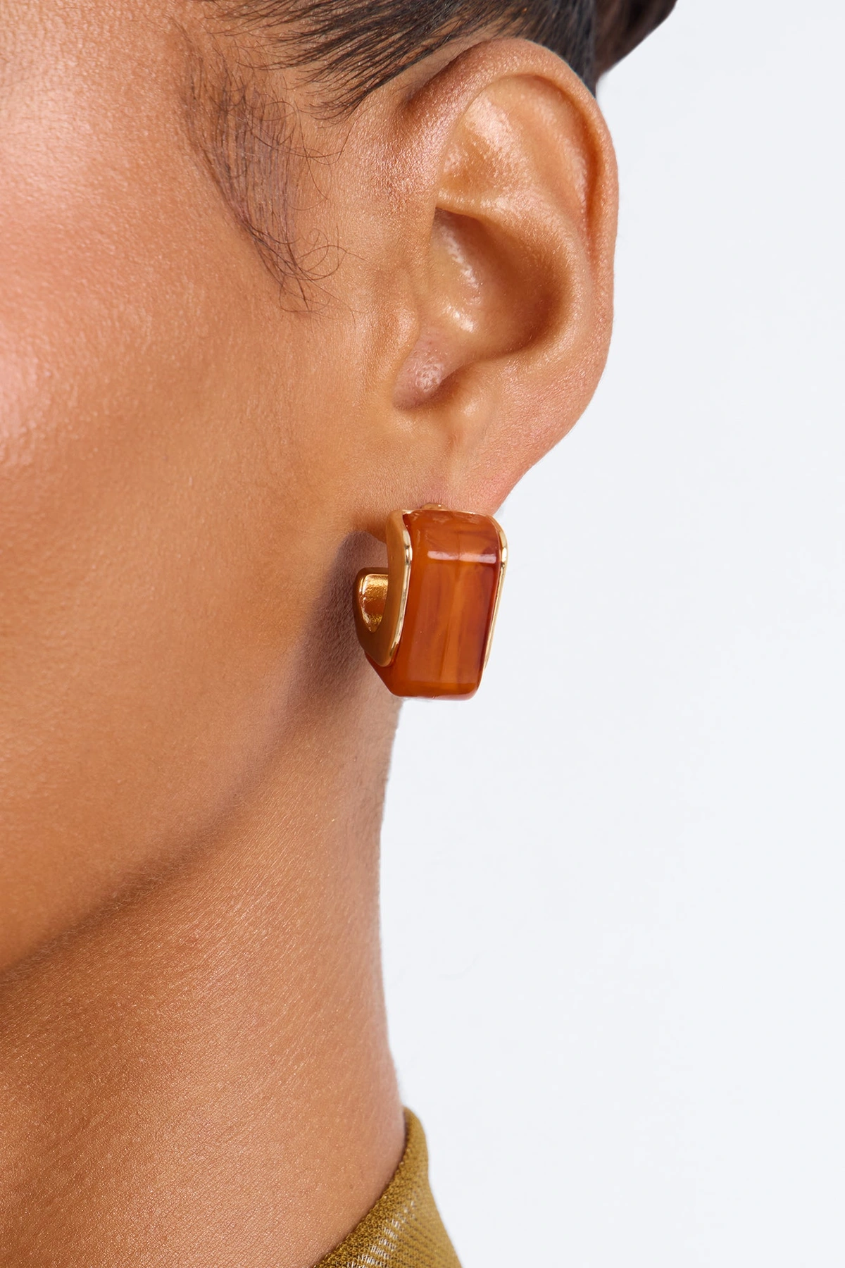 Hot Tropics Hoop Earrings - Gold/Orange — Dourado/Laranja