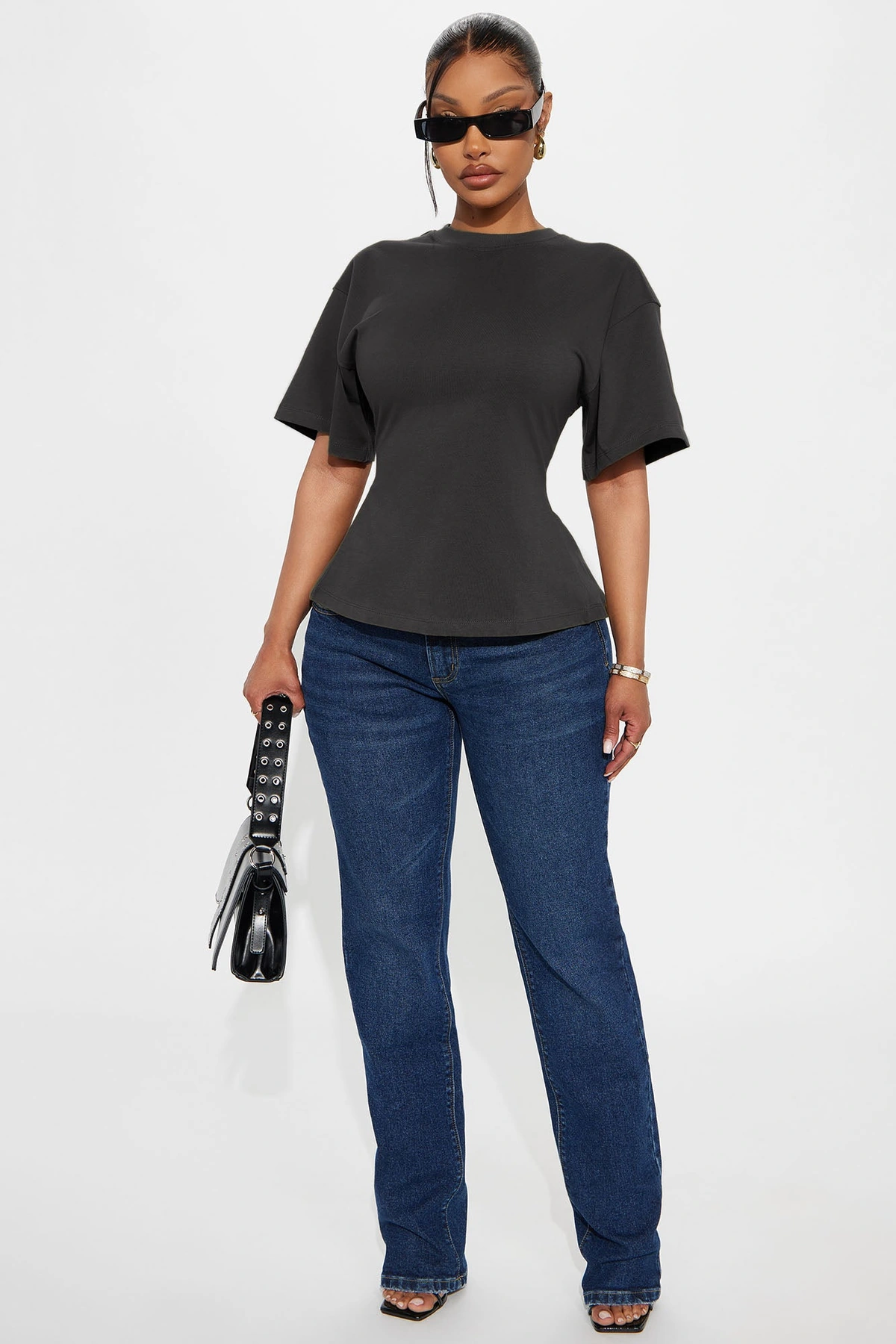 Jayden Fitted T-Shirt - Charcoal — Cinzento-escuro