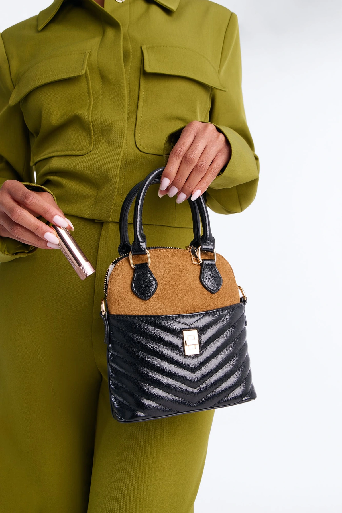 Show Me Love Faux Leather Handbag - Black/combo — Preto/combinação