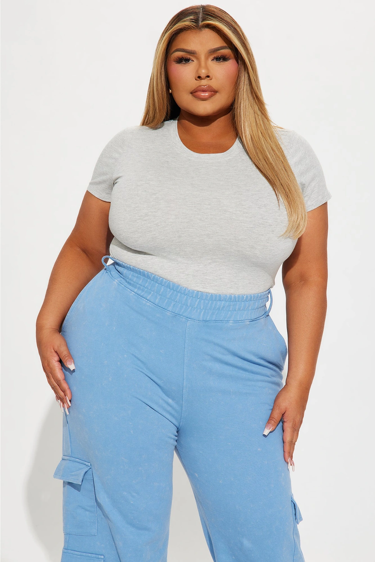 Camilla Classic Fit Crew Neck Tee - Heather Grey — Cinzento mesclado
