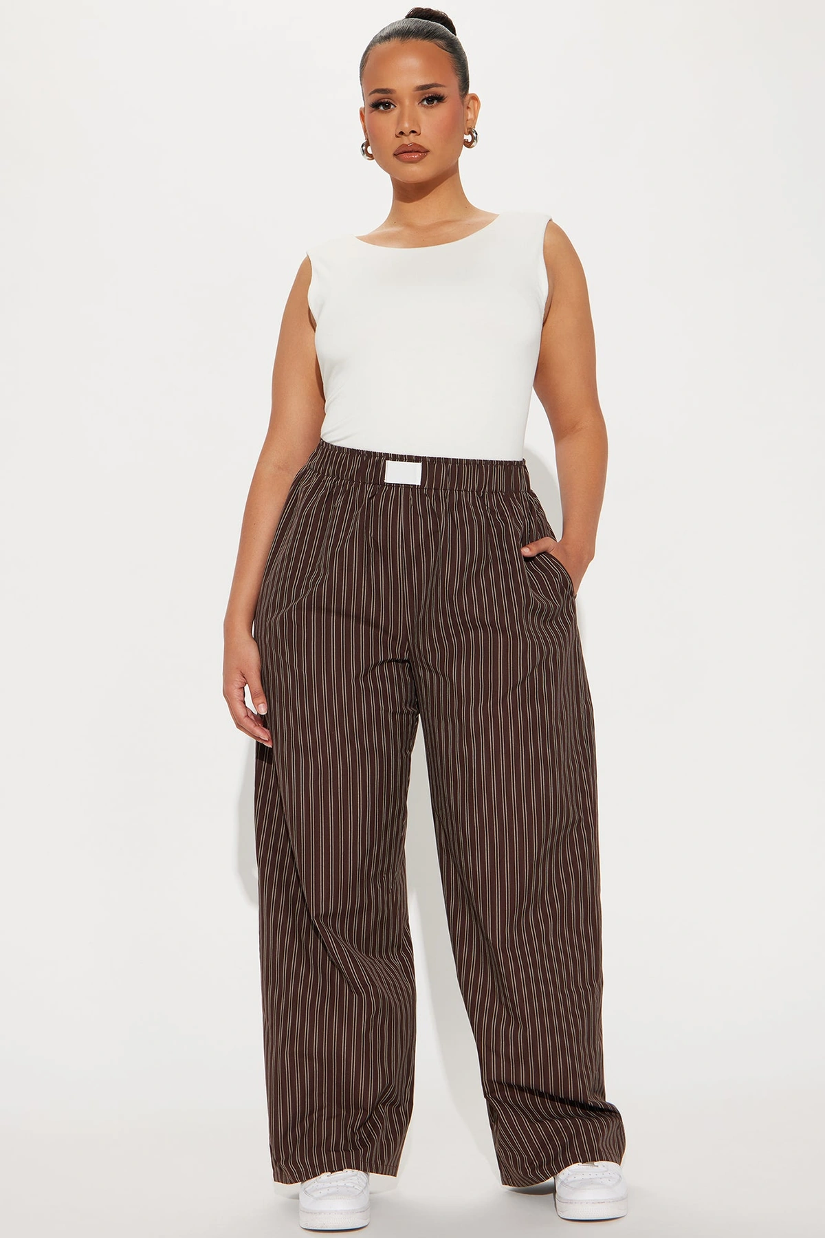 Aurora Striped Boxer Pant - Chocolate — Chocolate