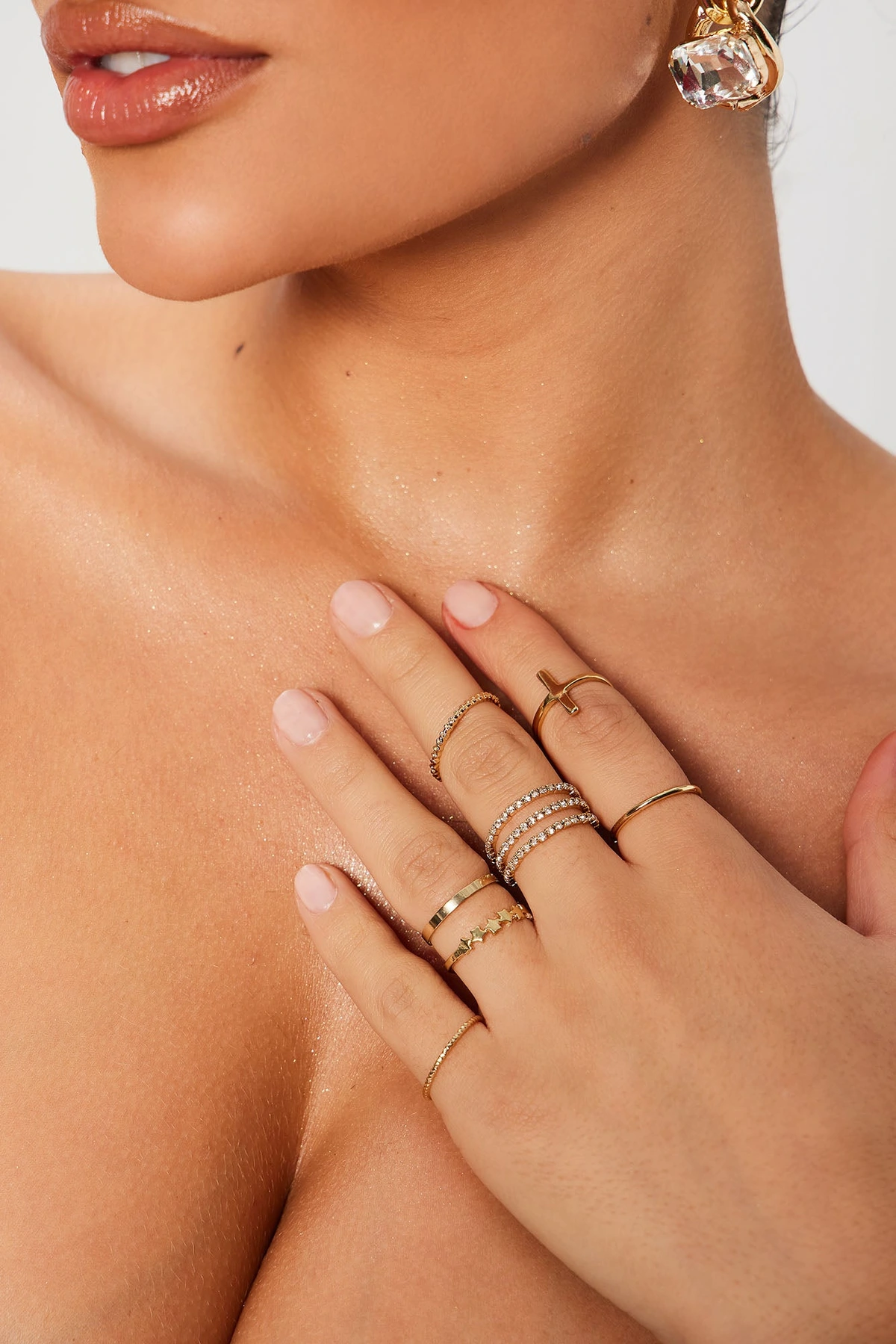 My Newest Flame 7 Piece Ring Set - Gold — Dourado