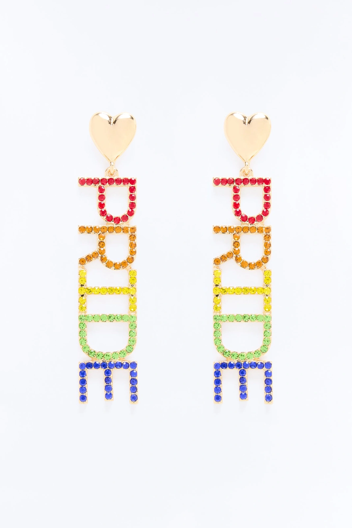 Happy Pride Rhinestone Earrings - Multi Color — Multicolor