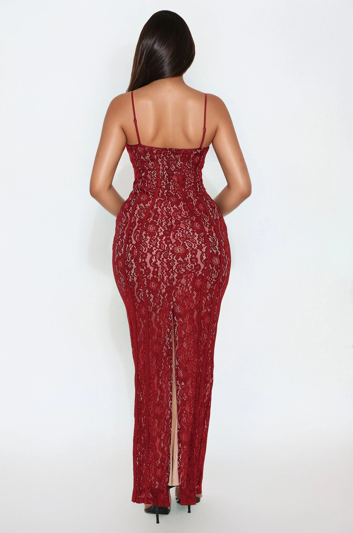 All In Love Lace Maxi Dress - Red — Vermelho