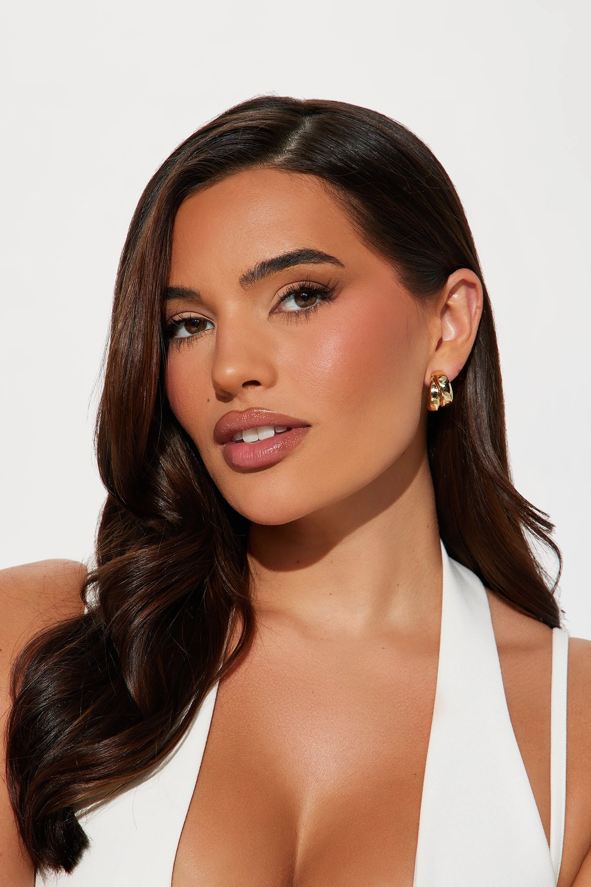 Gleam On Hoop Earrings - Gold — Dourado