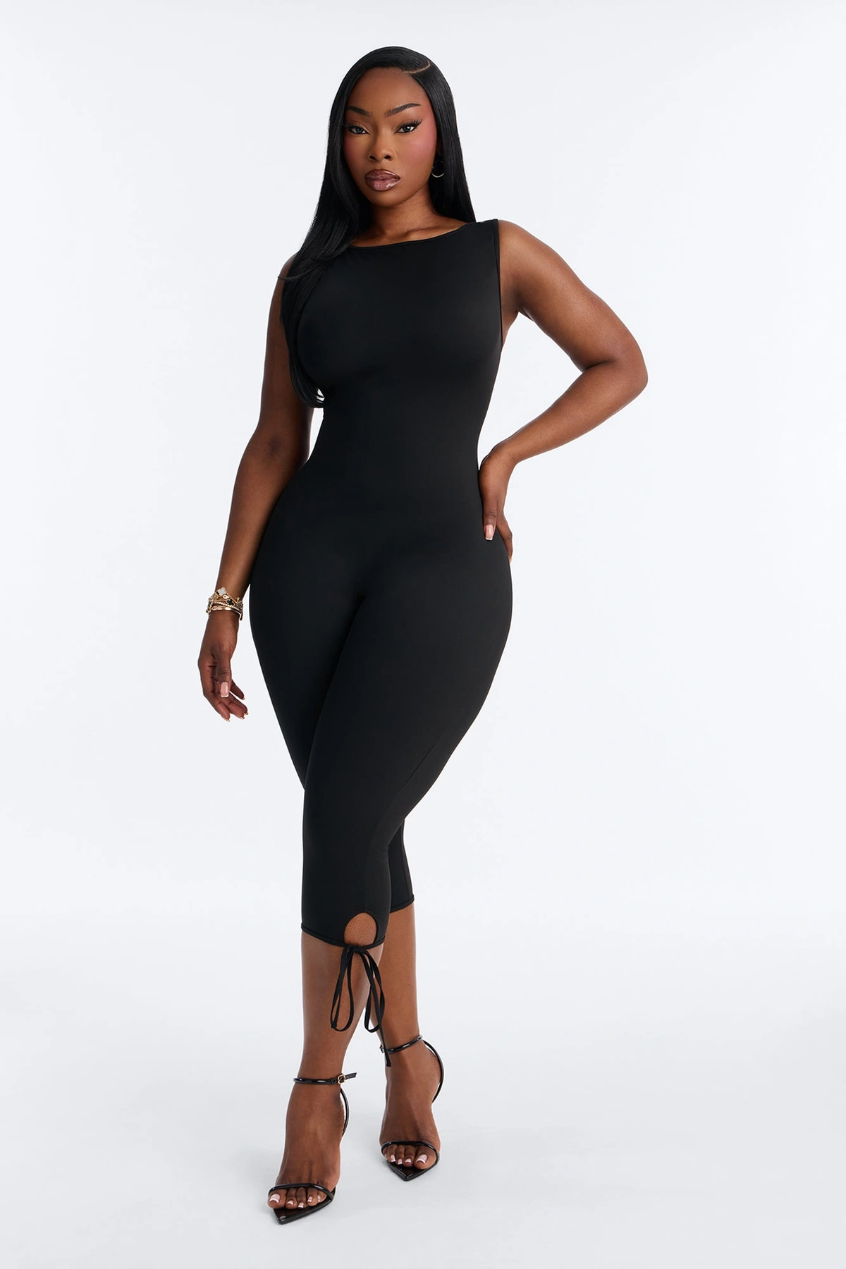Pilates Body Capri Jumpsuit - Black — Preto