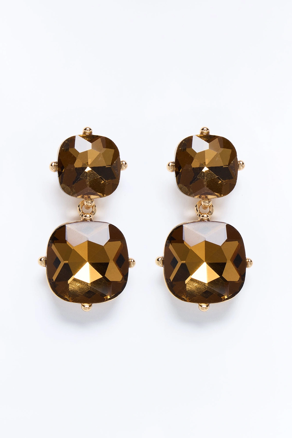 Just Enough Rhinestone Stud Earrings - Gold/combo — Dourado/combinação