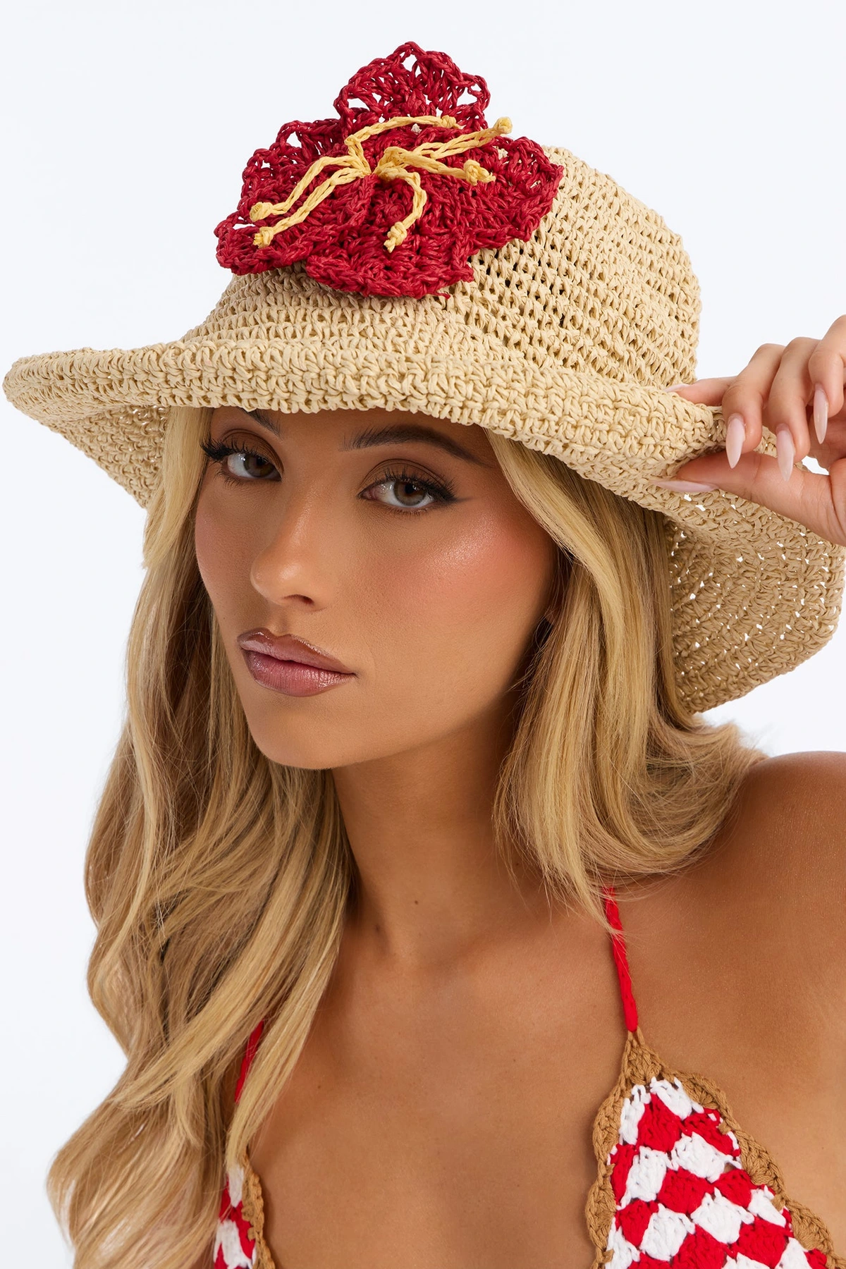 Flower In The Sand Sun Hat - Natural/Combo — Natural/combinação