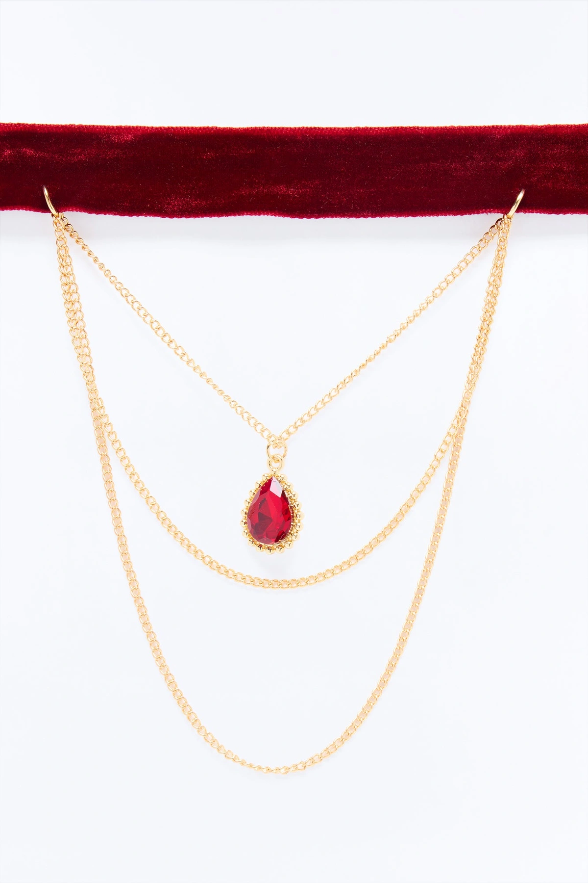 Hopeless Romantic Layered Choker - Burgundy — Bordô