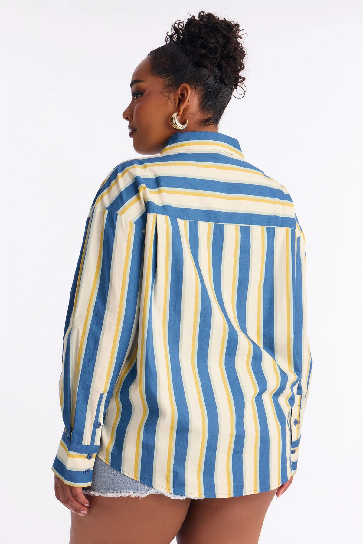 I'm The Main Topic Striped Shirt - Blue/combo — Azul/combinação