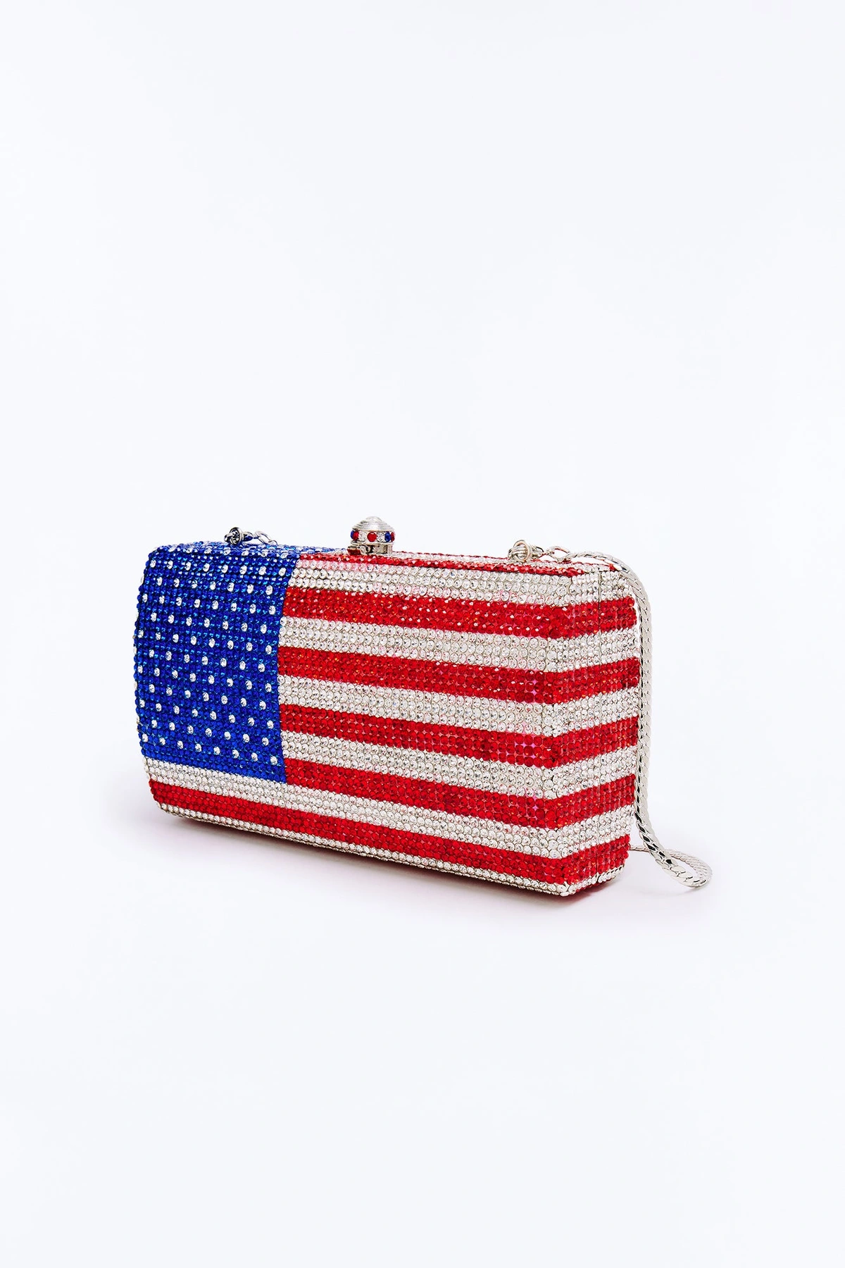 Star Spangled Shine Rhinestone Clutch - Red/combo — Vermelho/combinação