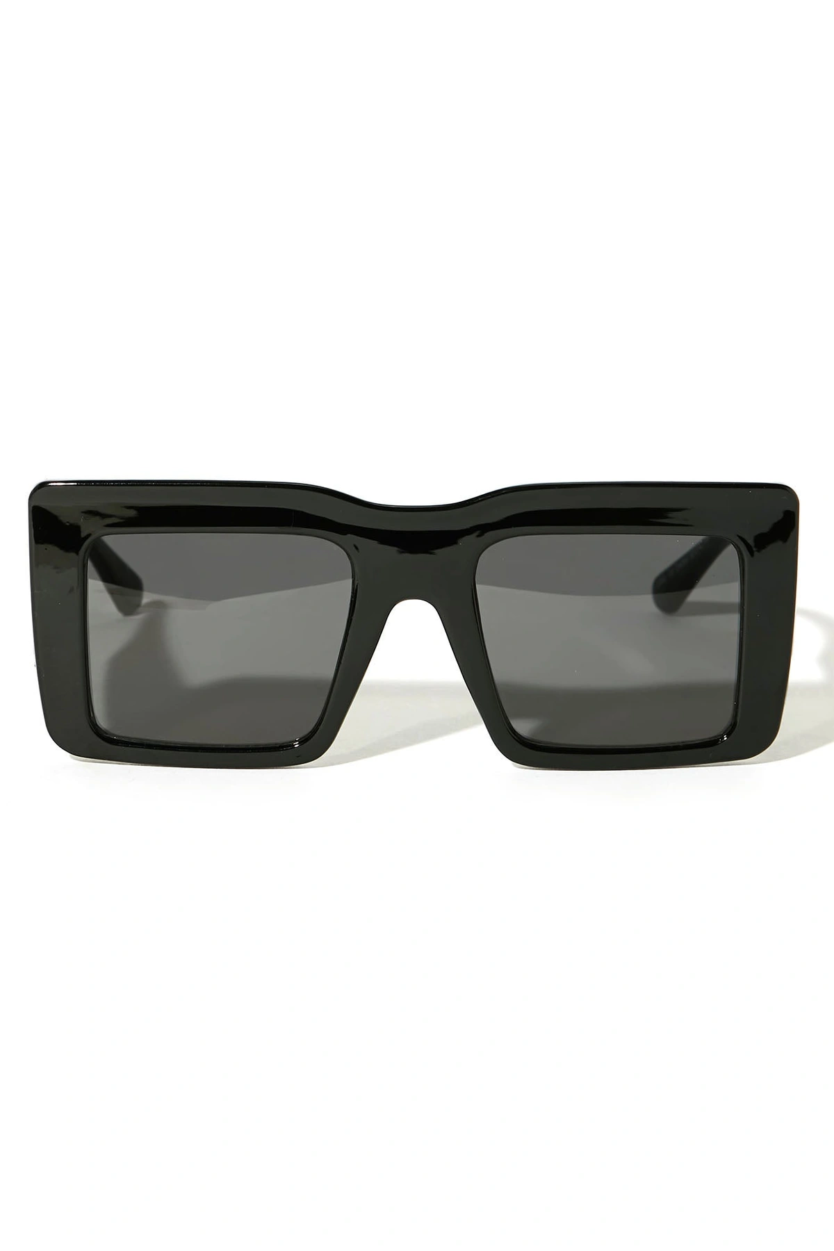 Chunky Flat Top Sunglasses - Black — Preto