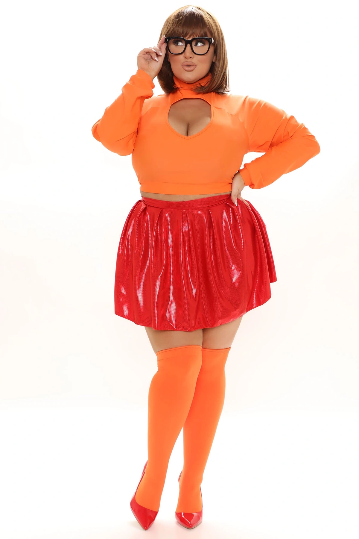Mystery Babe 5 Piece Costume Set - Orange — Laranja