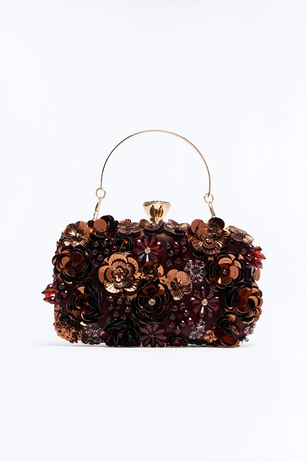 Made With Love Floral Clutch - Brown — Castanho
