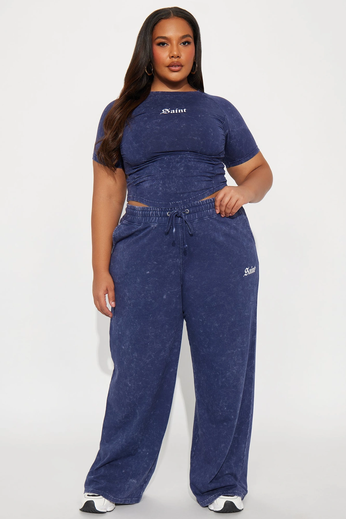 Saint Baby Tee Pant Set - Navy — Azul-marinho