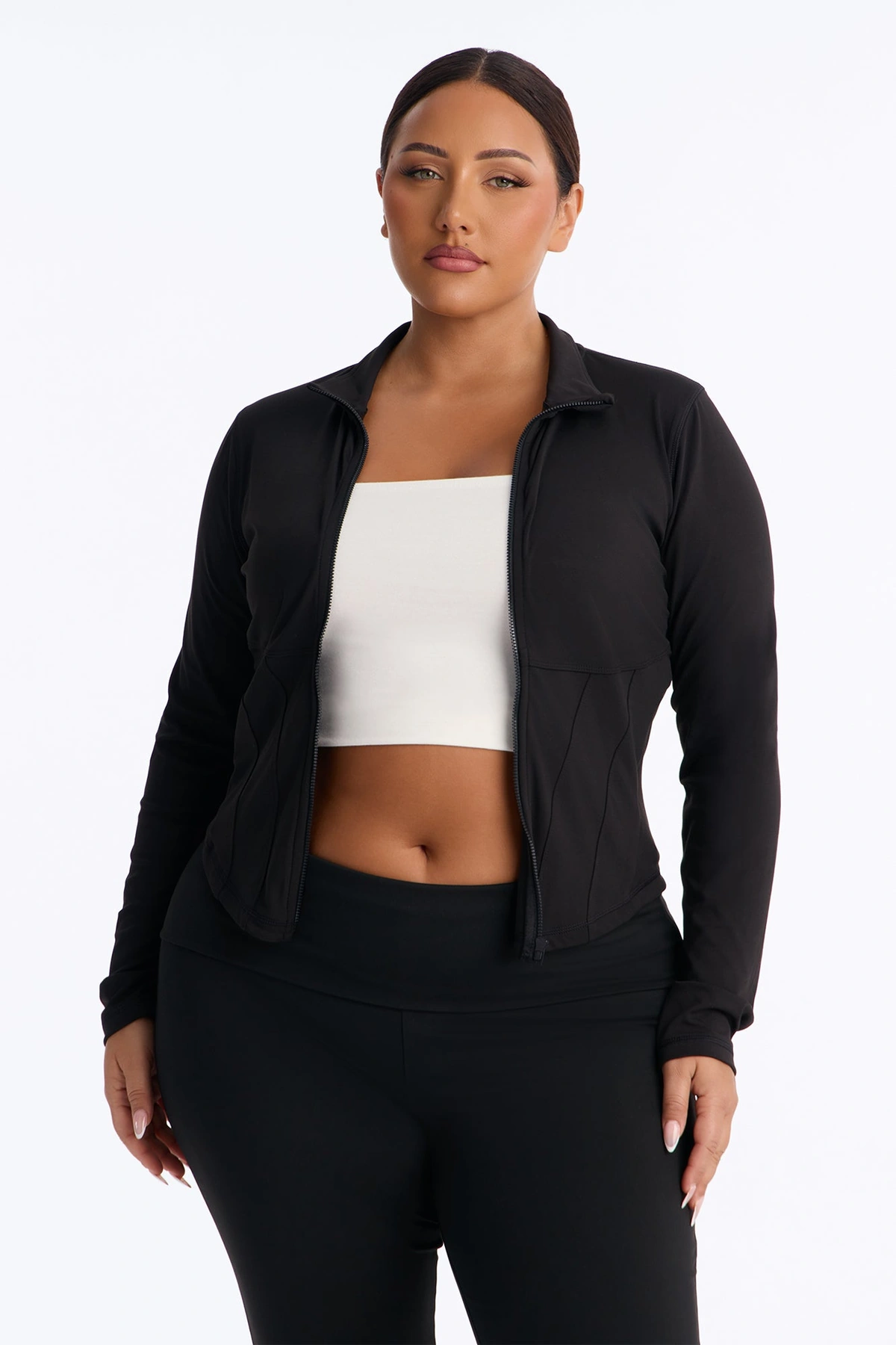 Myla Tricot Lounge Fitted Zip Up Jacket - Black — Preto
