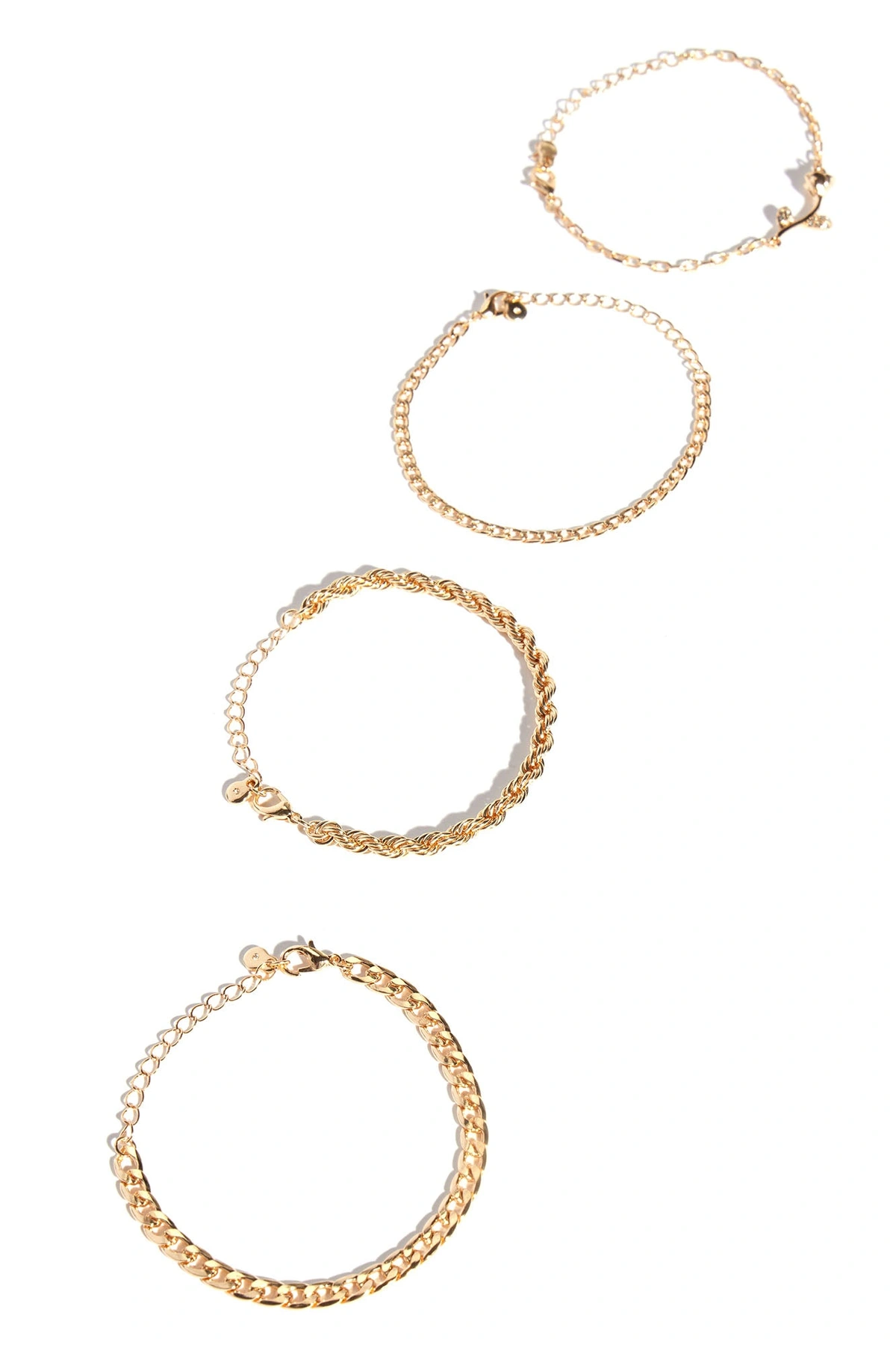 Pretty Rose 4 Piece Bracelet Set - Gold — Dourado