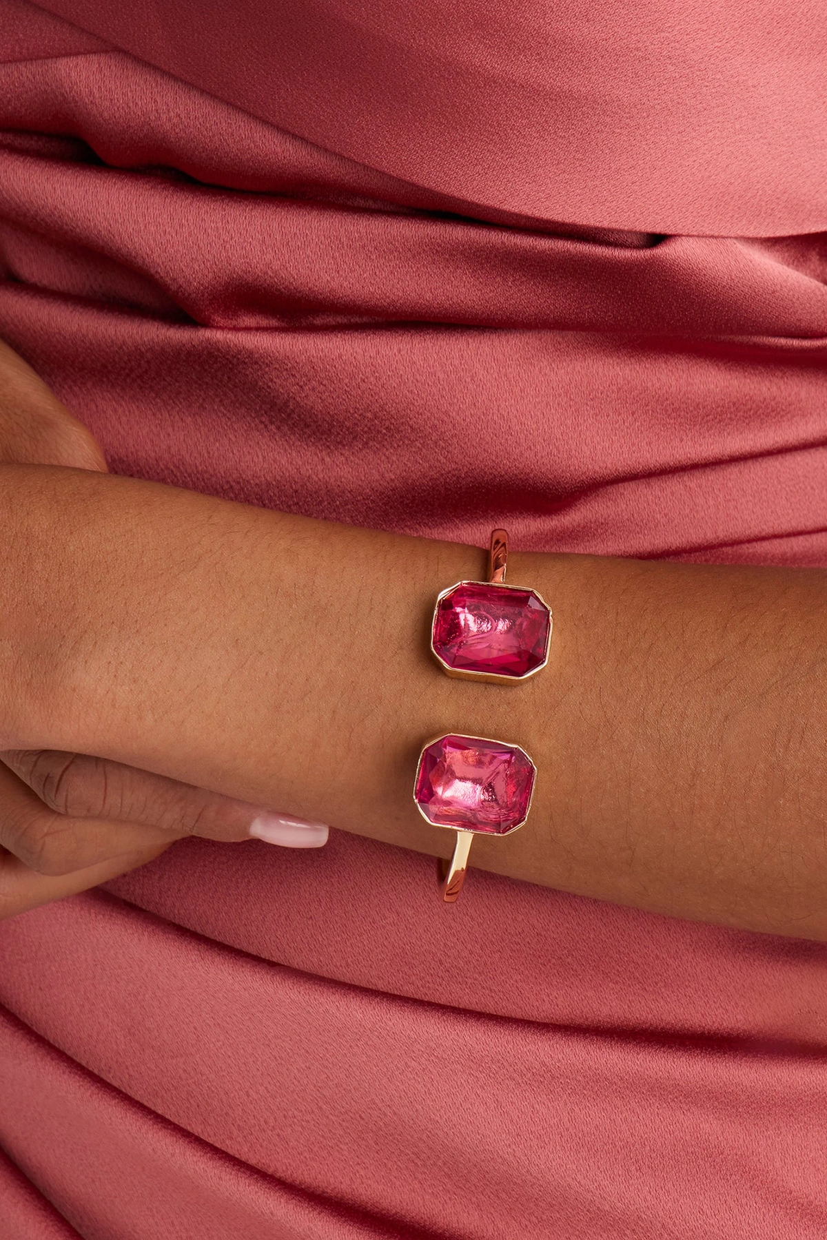 Venus Charm Jeweled Bracelet - Gold/Pink — Dourado/Rosa