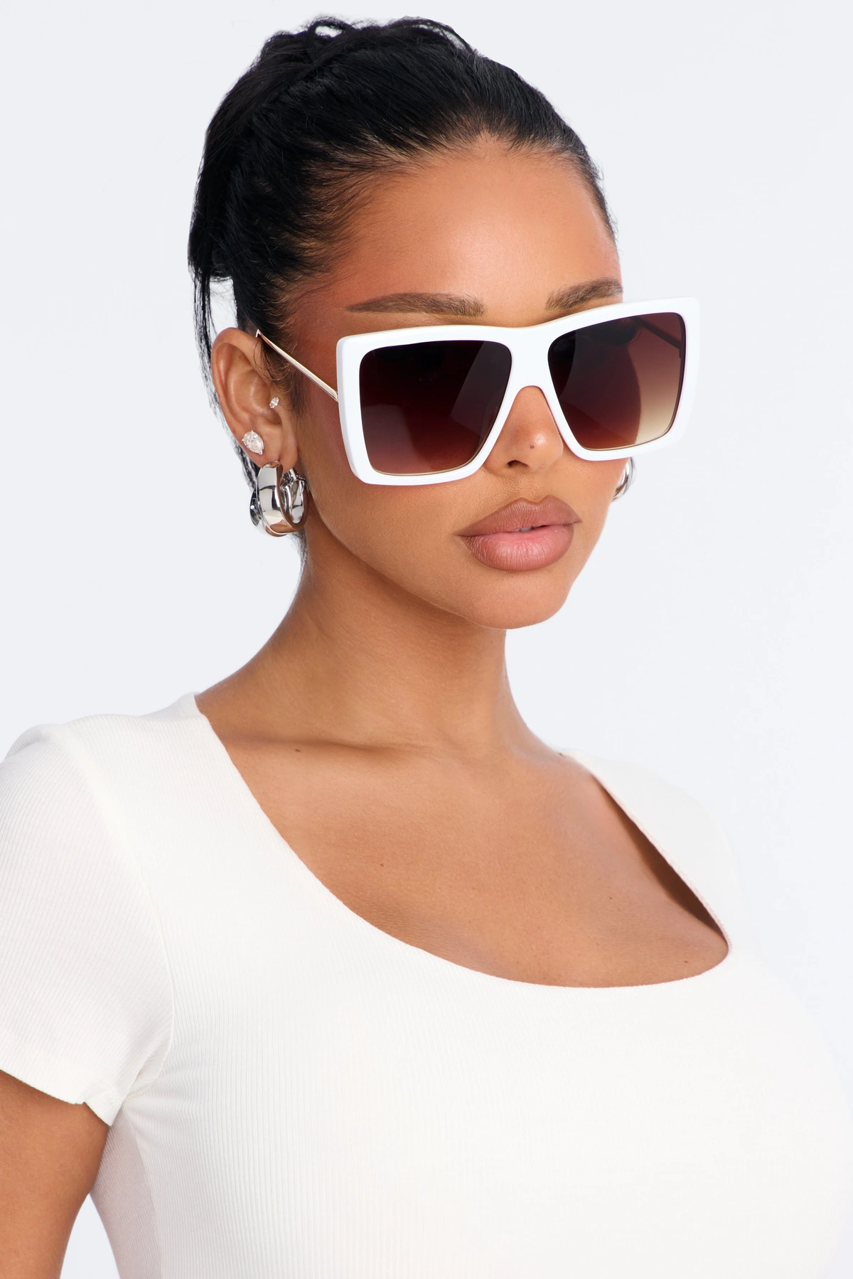 Down The Highway Sunglasses - White — Branco
