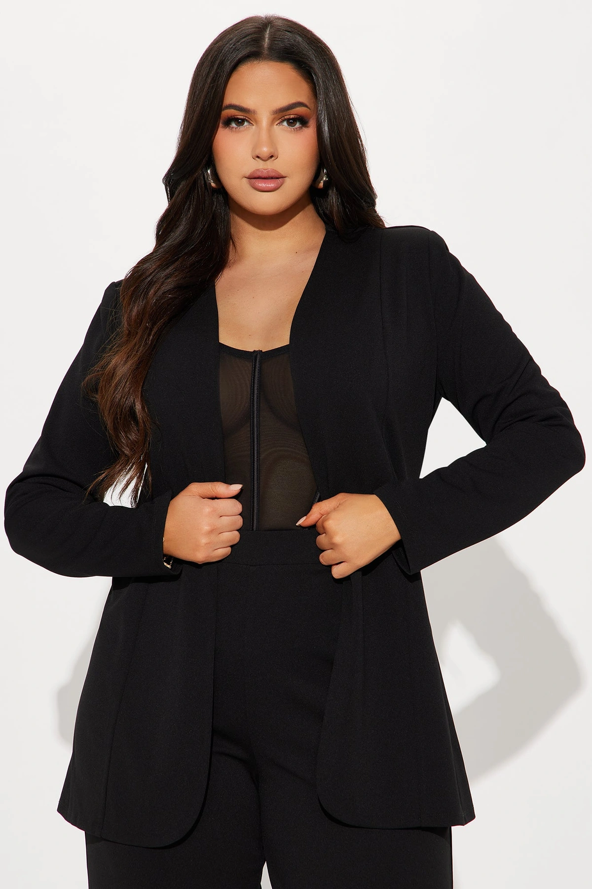 Payin' It Forward Wide Leg Pant Set - Black — Preto