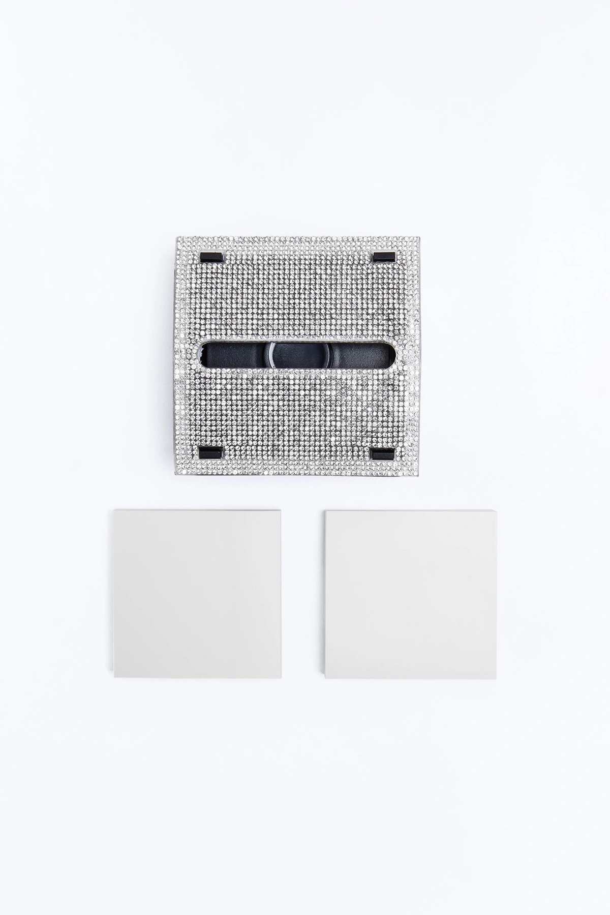 Rhinestone Sticky Note Dispenser - Silver — Prateado