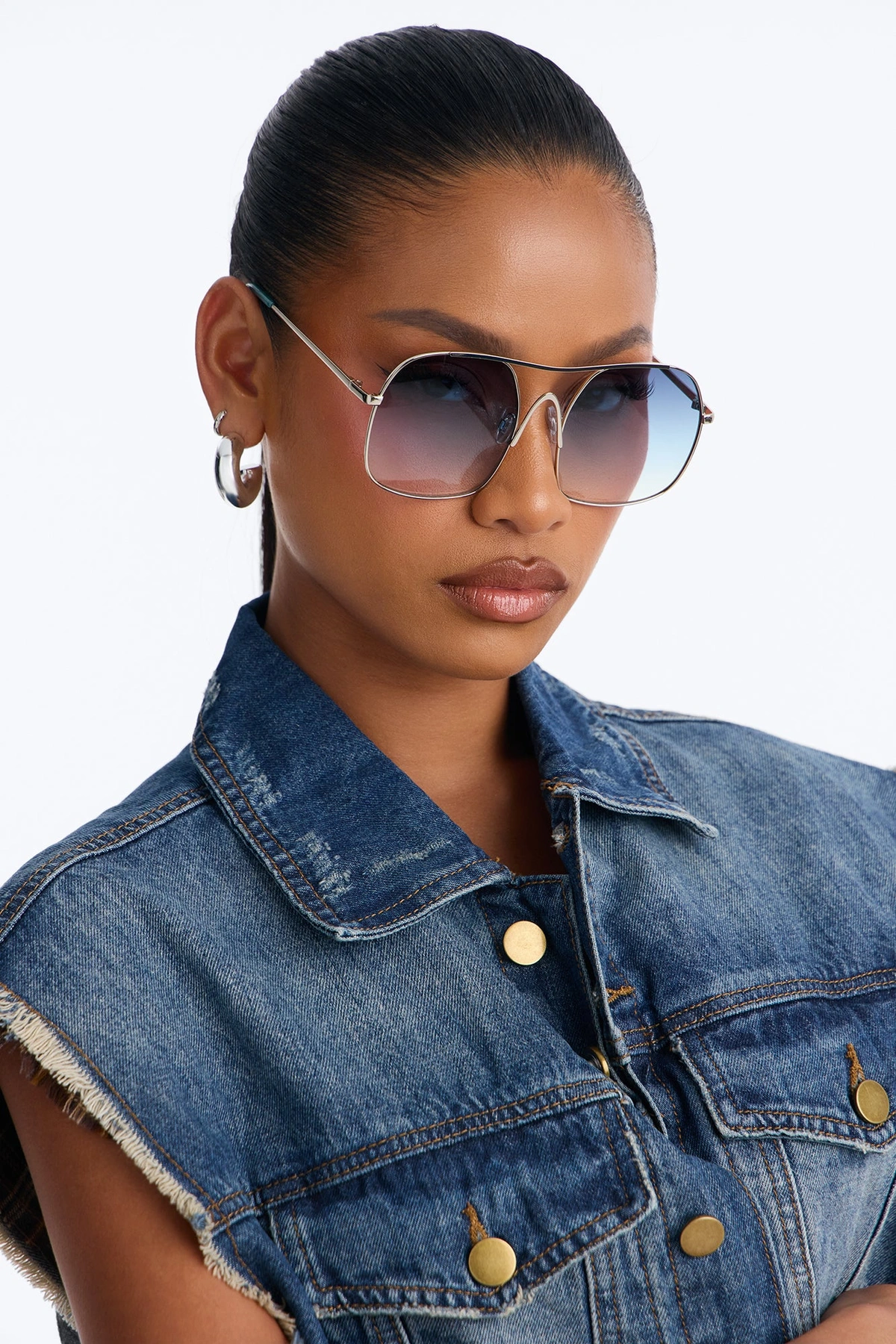 Soft Launch Sunglasses - Silver/Blue — Prateado/Azul