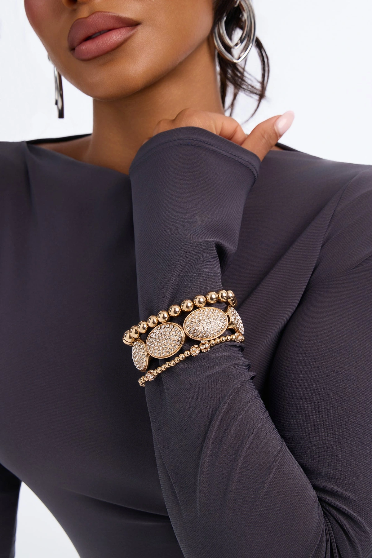 Just A Girl 3 Piece Bracelet Set - Gold — Dourado
