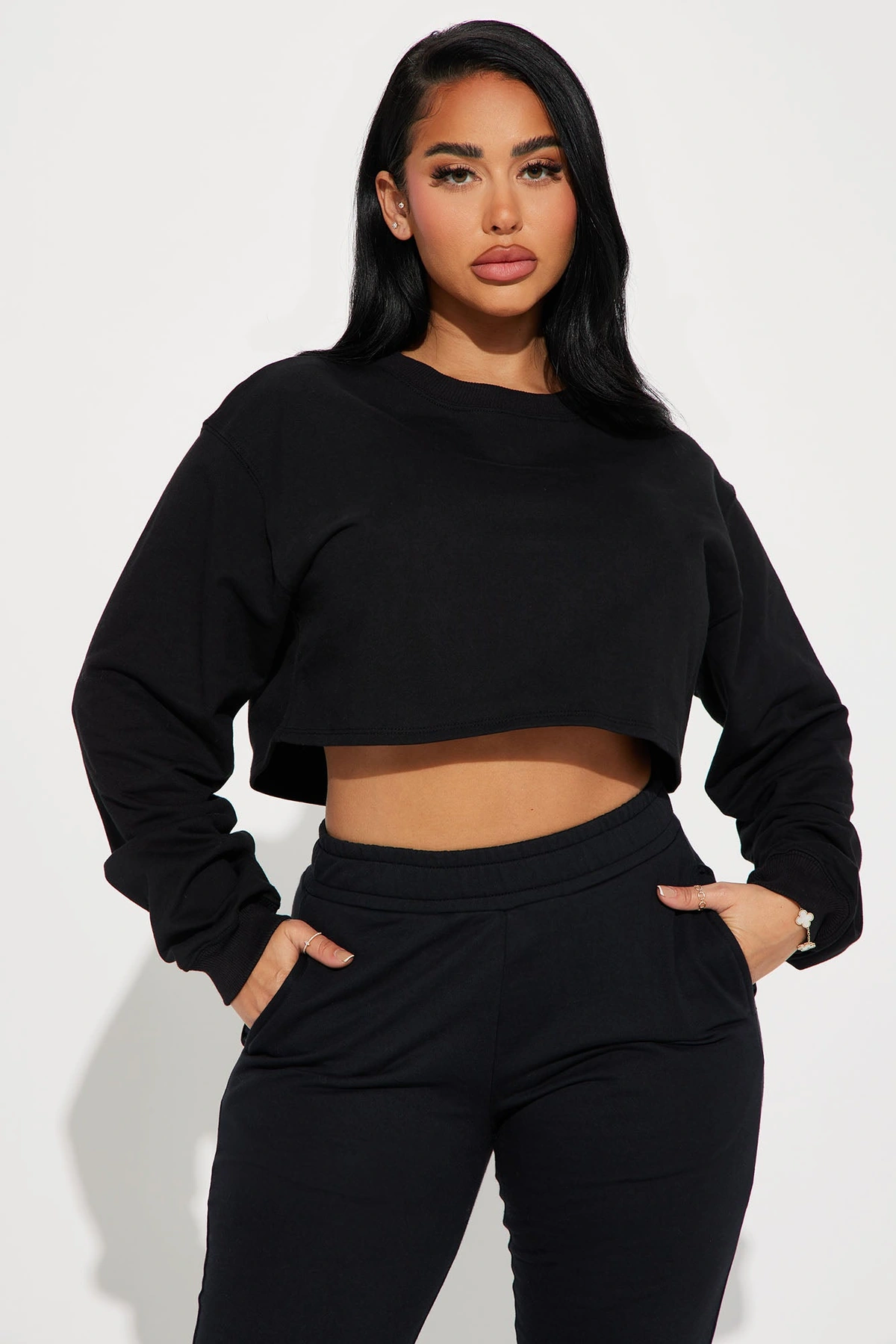 Flight Time Lounge Sweatshirt Crewneck - Black — Preto
