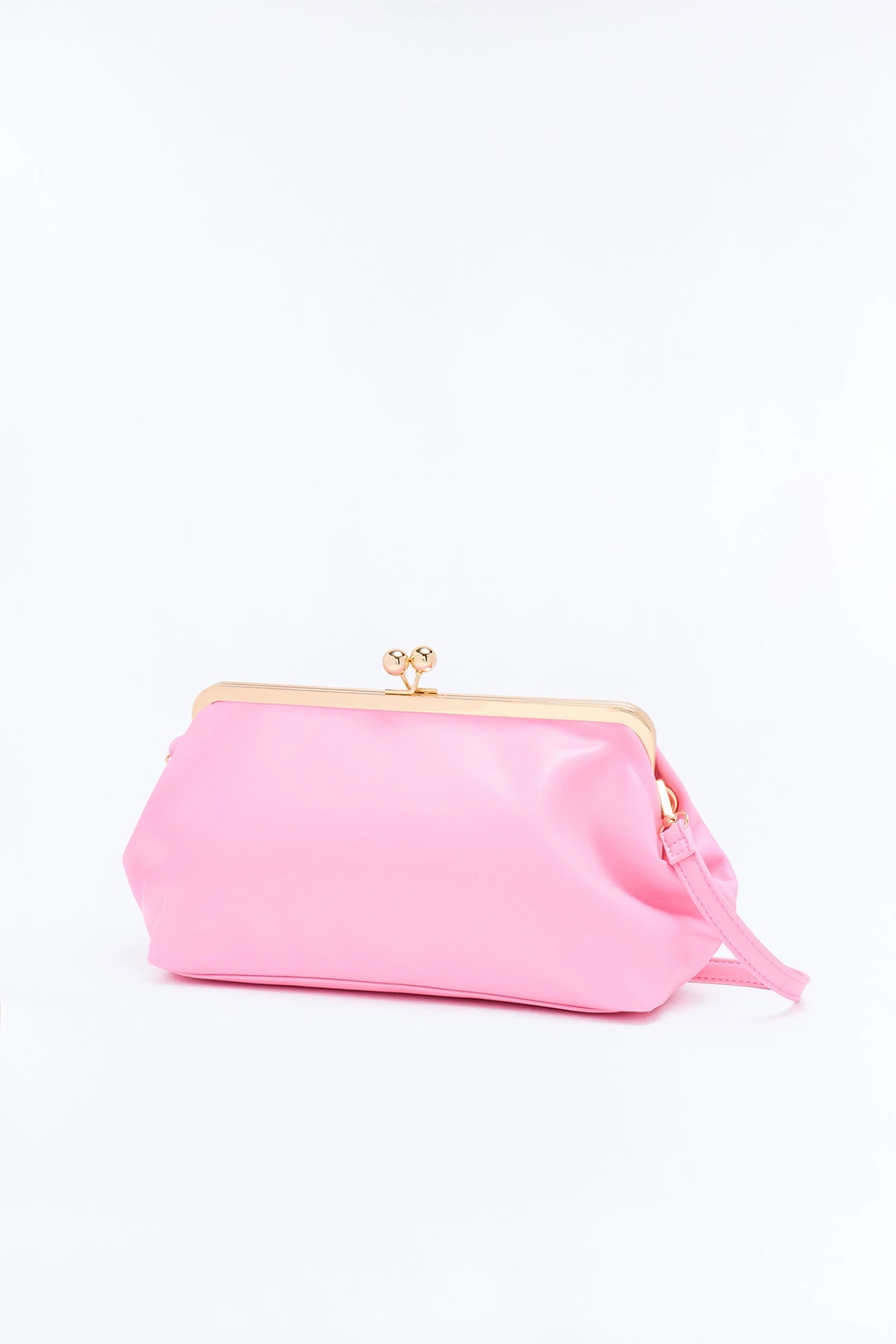 Kiss Me Slowly Faux Leather Clutch Handbag - Pink — Rosa