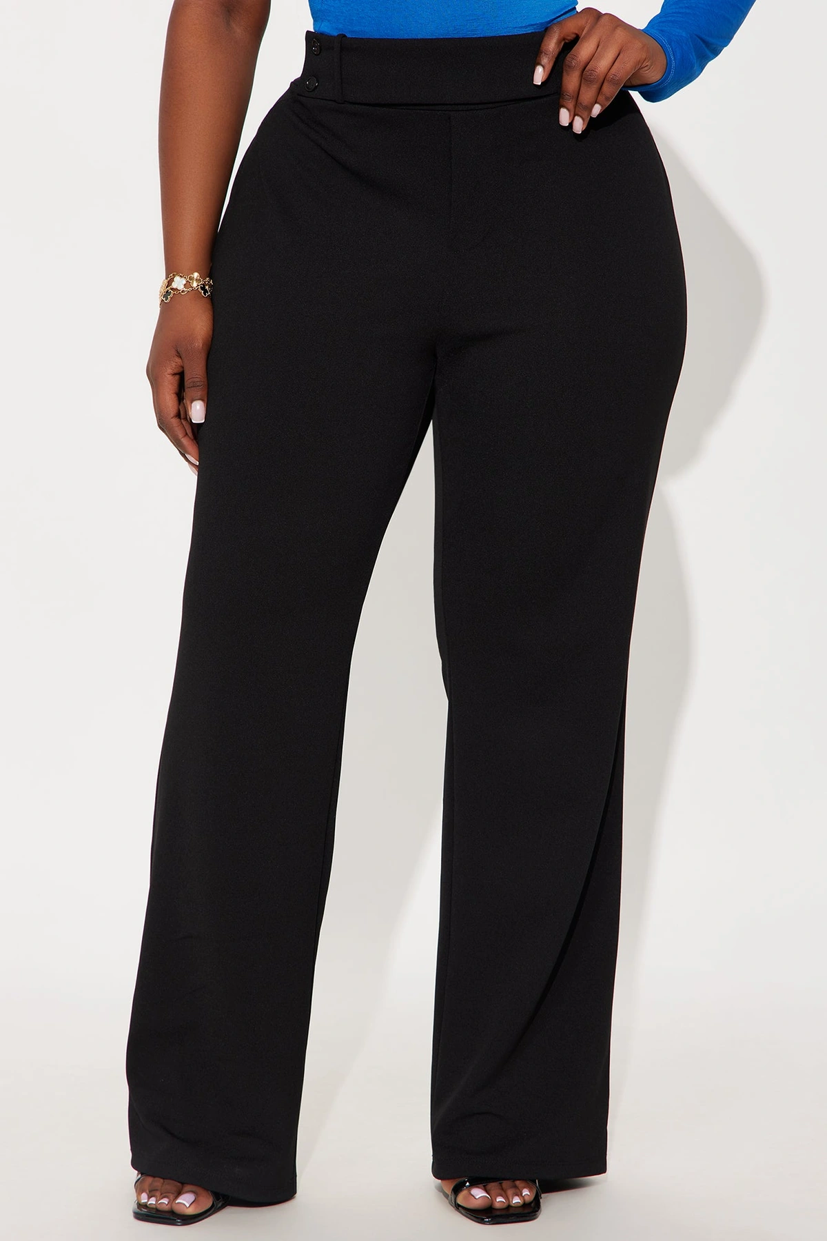 Office Tea Straight Leg Trouser Pant - Black — Preto