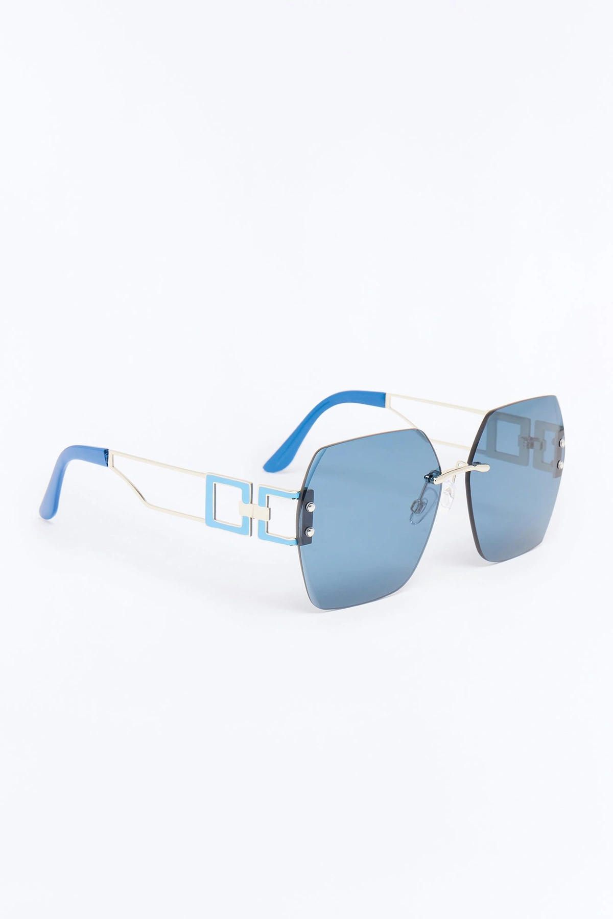Sunset State Sunglasses - Blue/Silver — Azul/Prateado