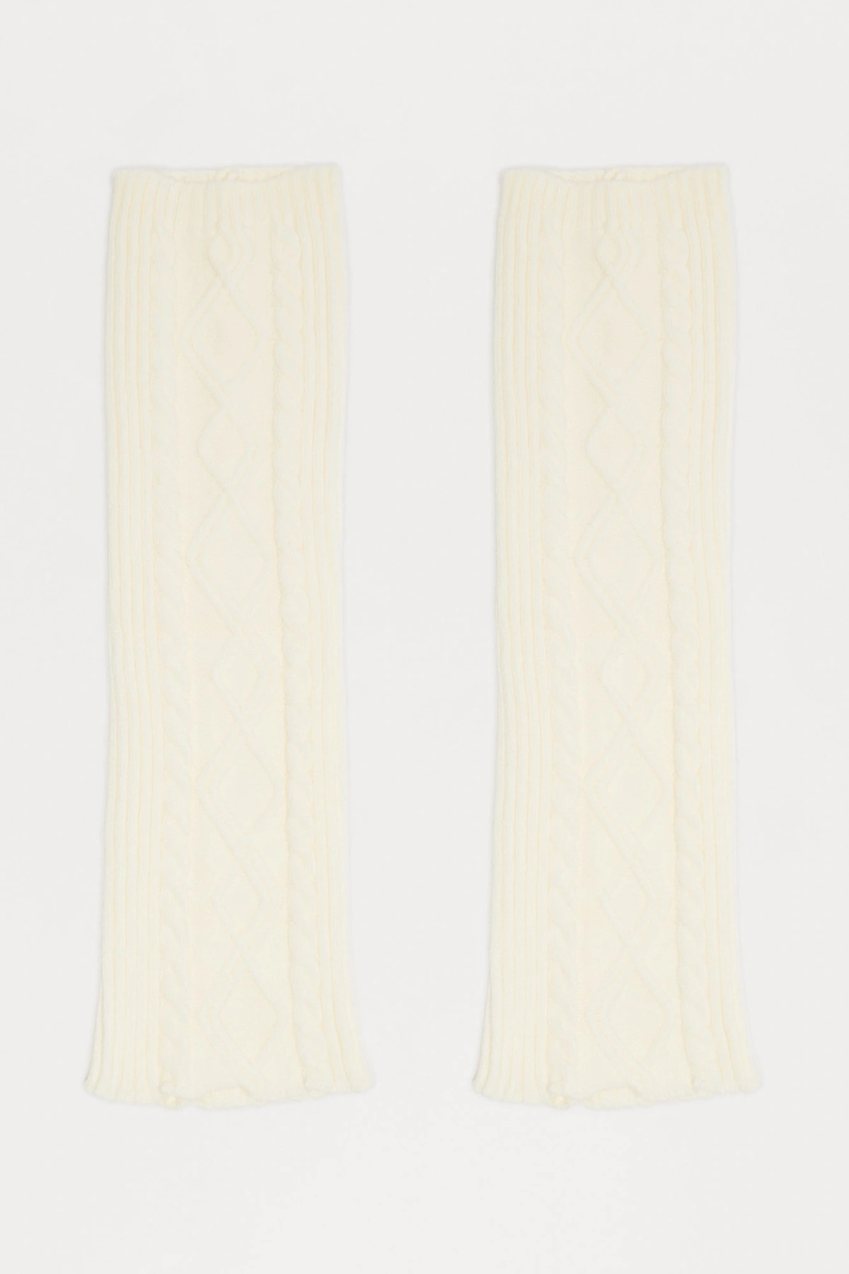 Tight Knit Leg Warmers - Ivory — Marfim