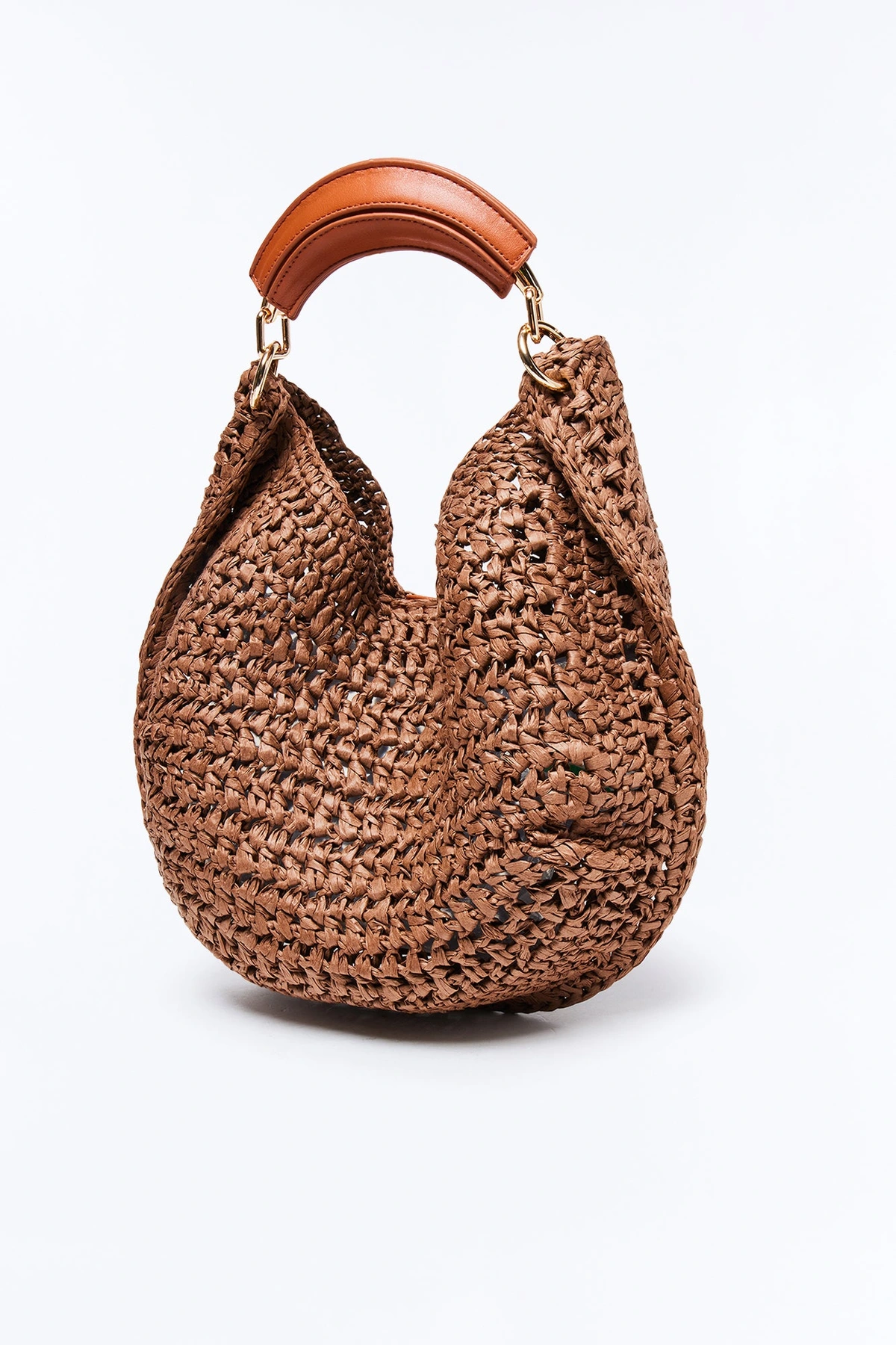 Officially Summer Straw Shoulder Handbag - Brown — Castanho