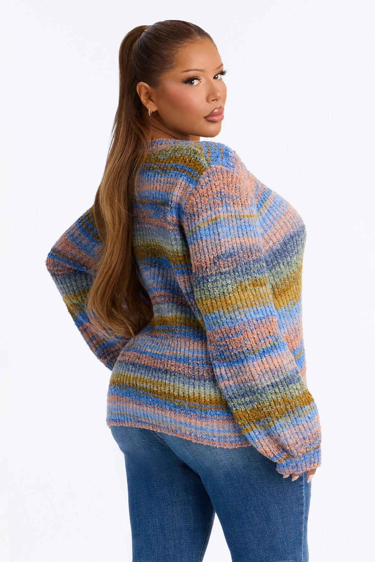 Amber Dusk Multi Stripe Cardigan - Multi Color — Multicolor