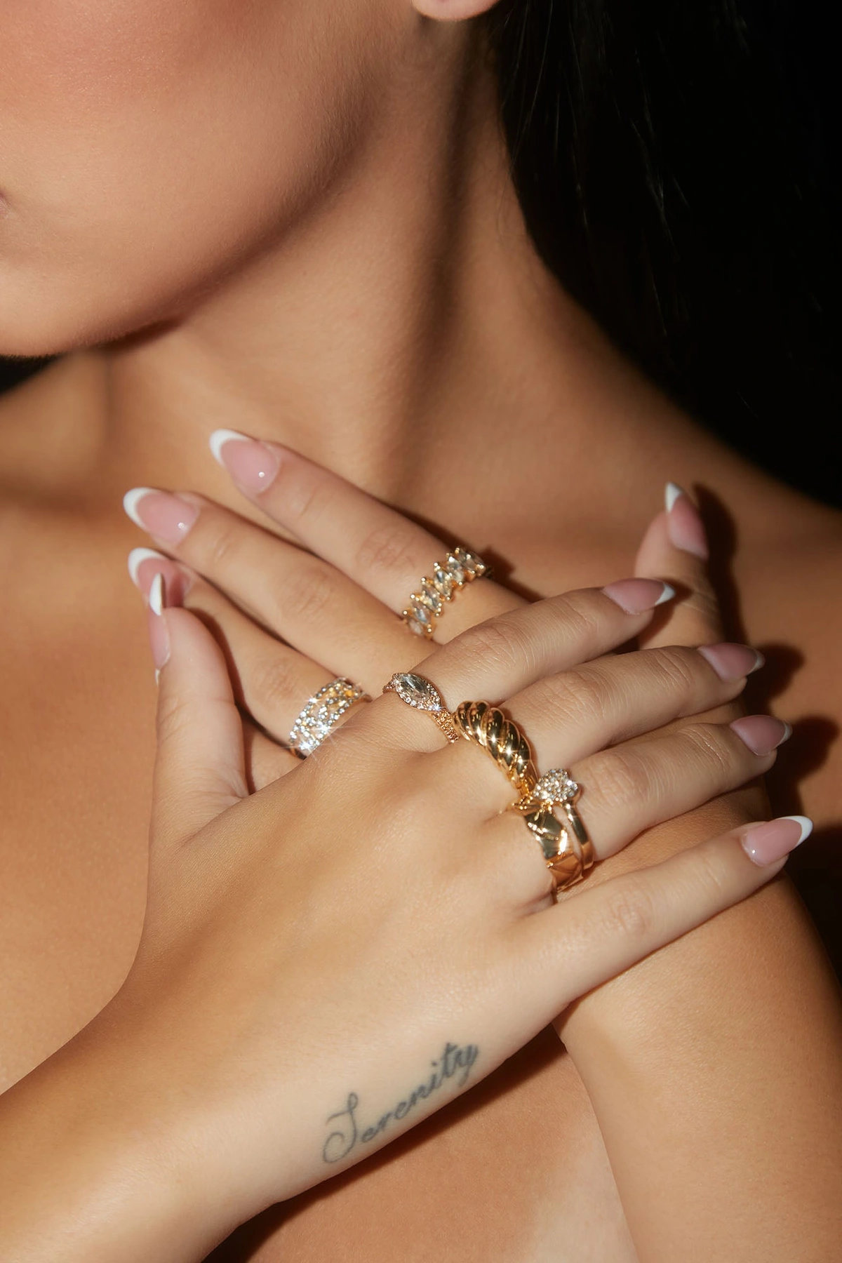 Side By Side 6 Piece Ring Set - Gold — Dourado