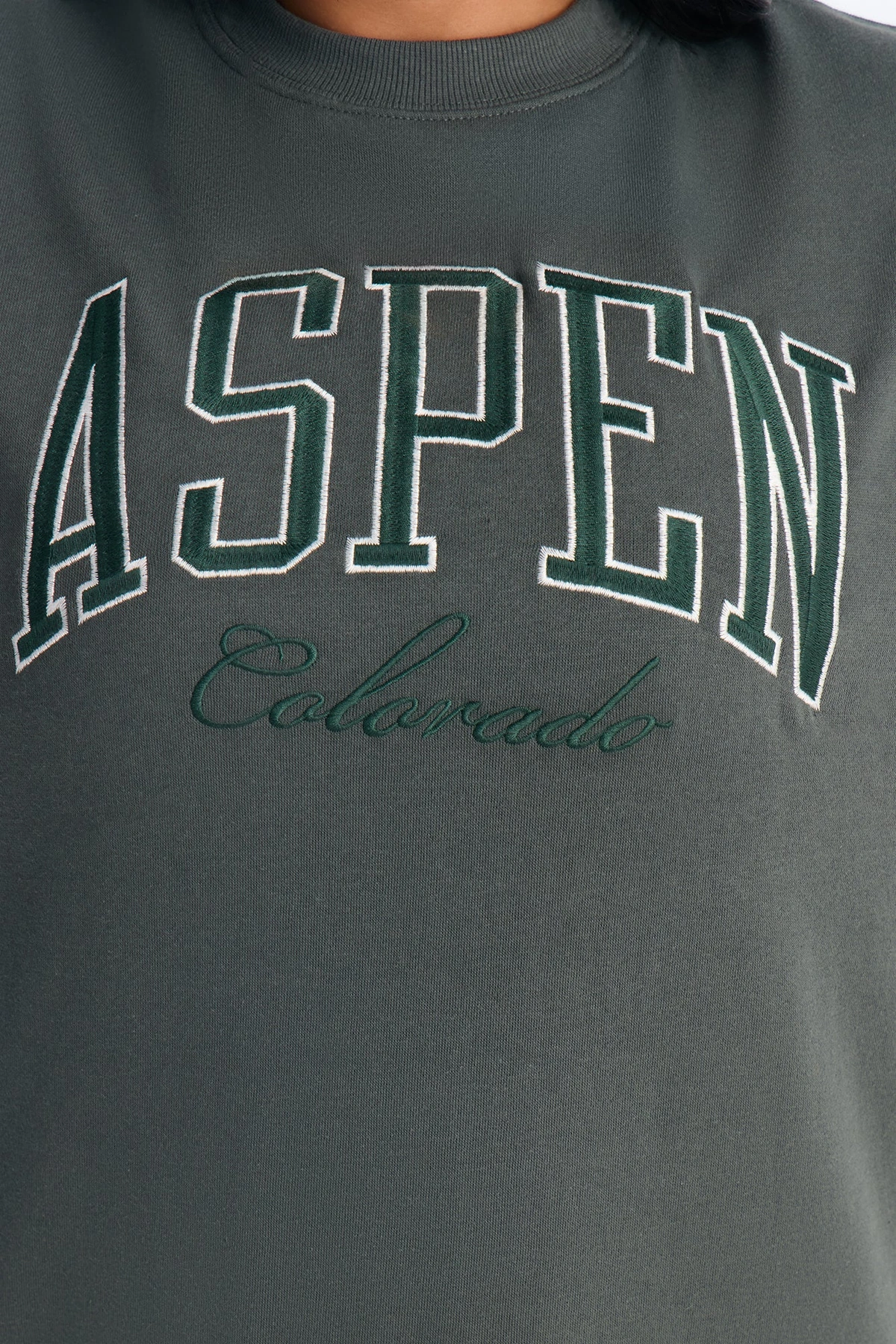 Aspen Colorado Fleece Crew Neck Sweatshirt - Hunter Green — Hunter Verde