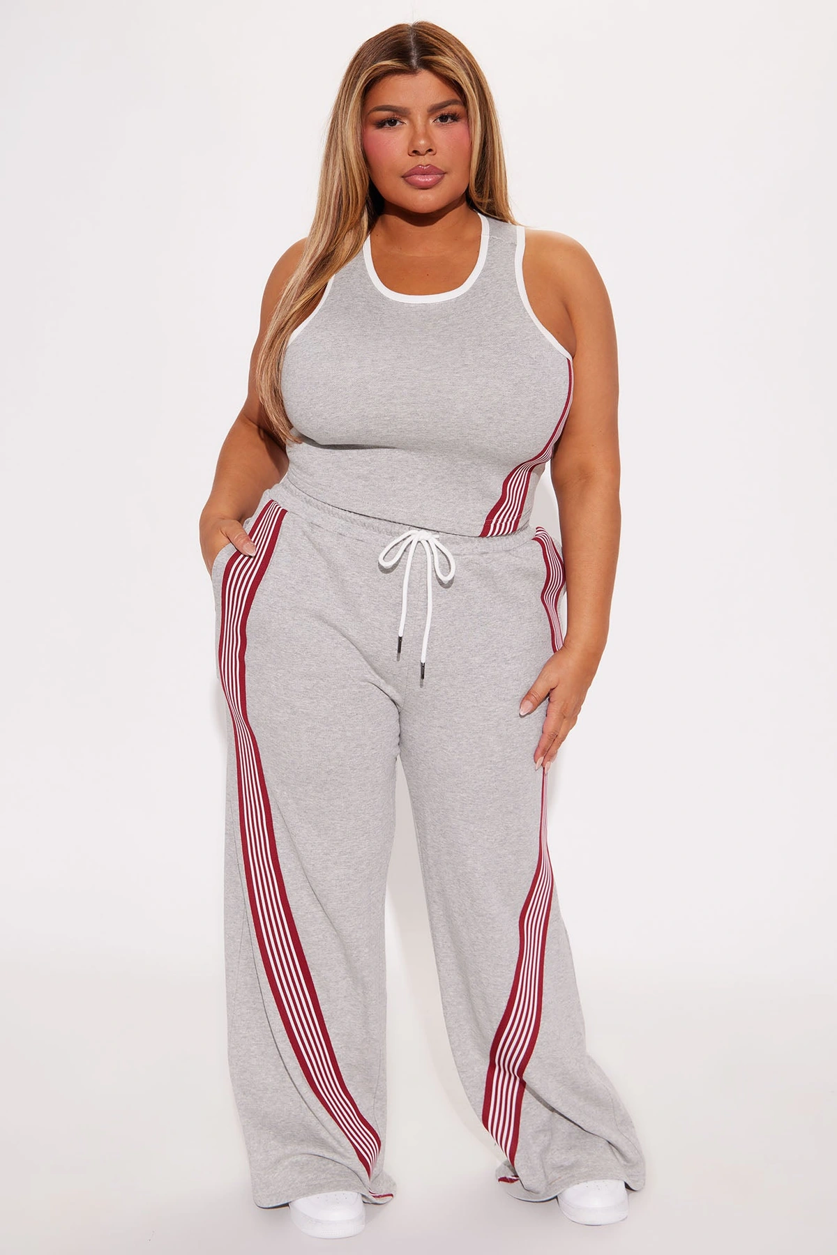 Varsity Babe Pant Set - Heathered Grey — Heathered Cinzento