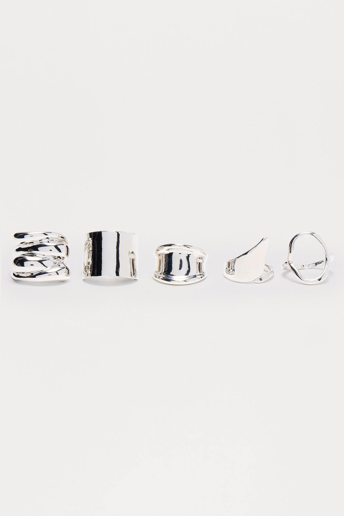 All Day Every Day 5 Piece Ring Set - Silver — Prateado