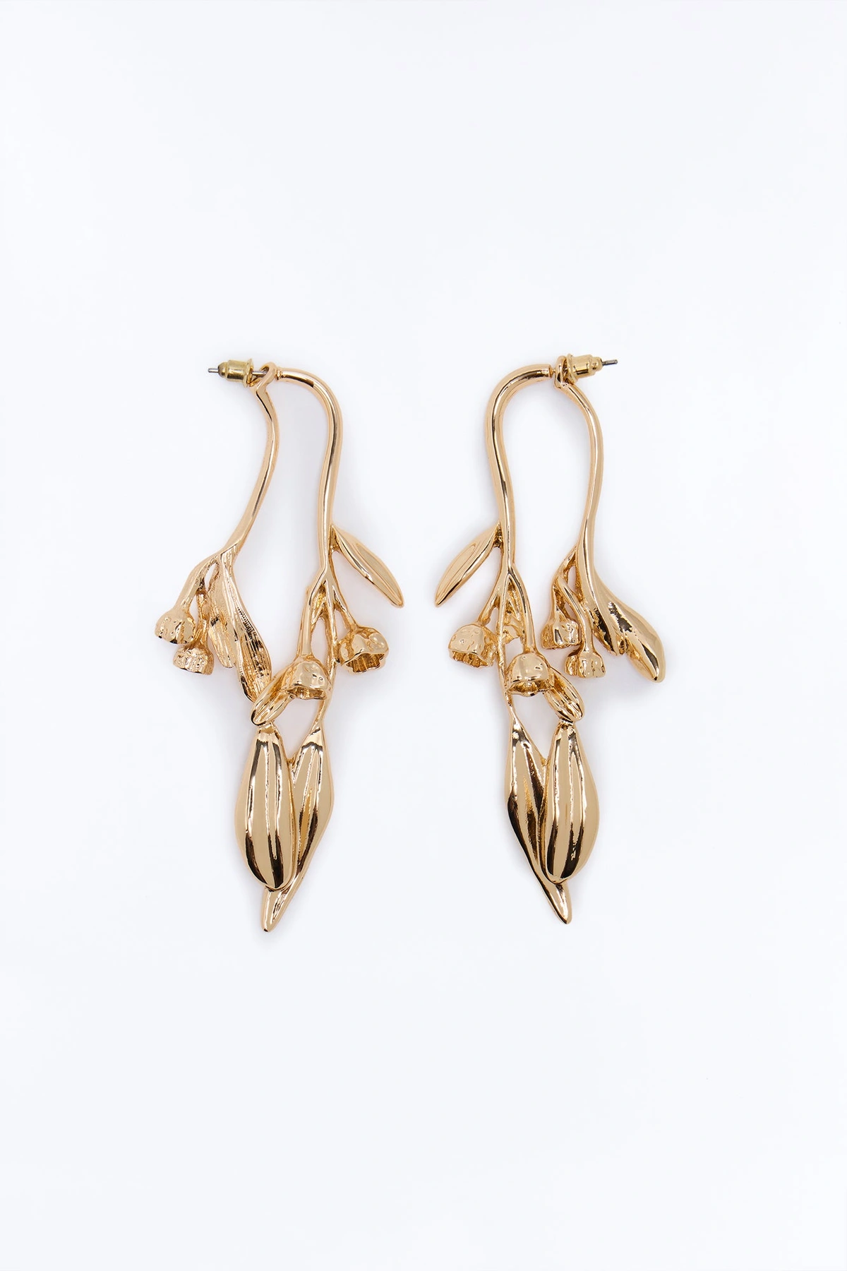 Fleur Bloom Drop Earrings - Gold — Dourado