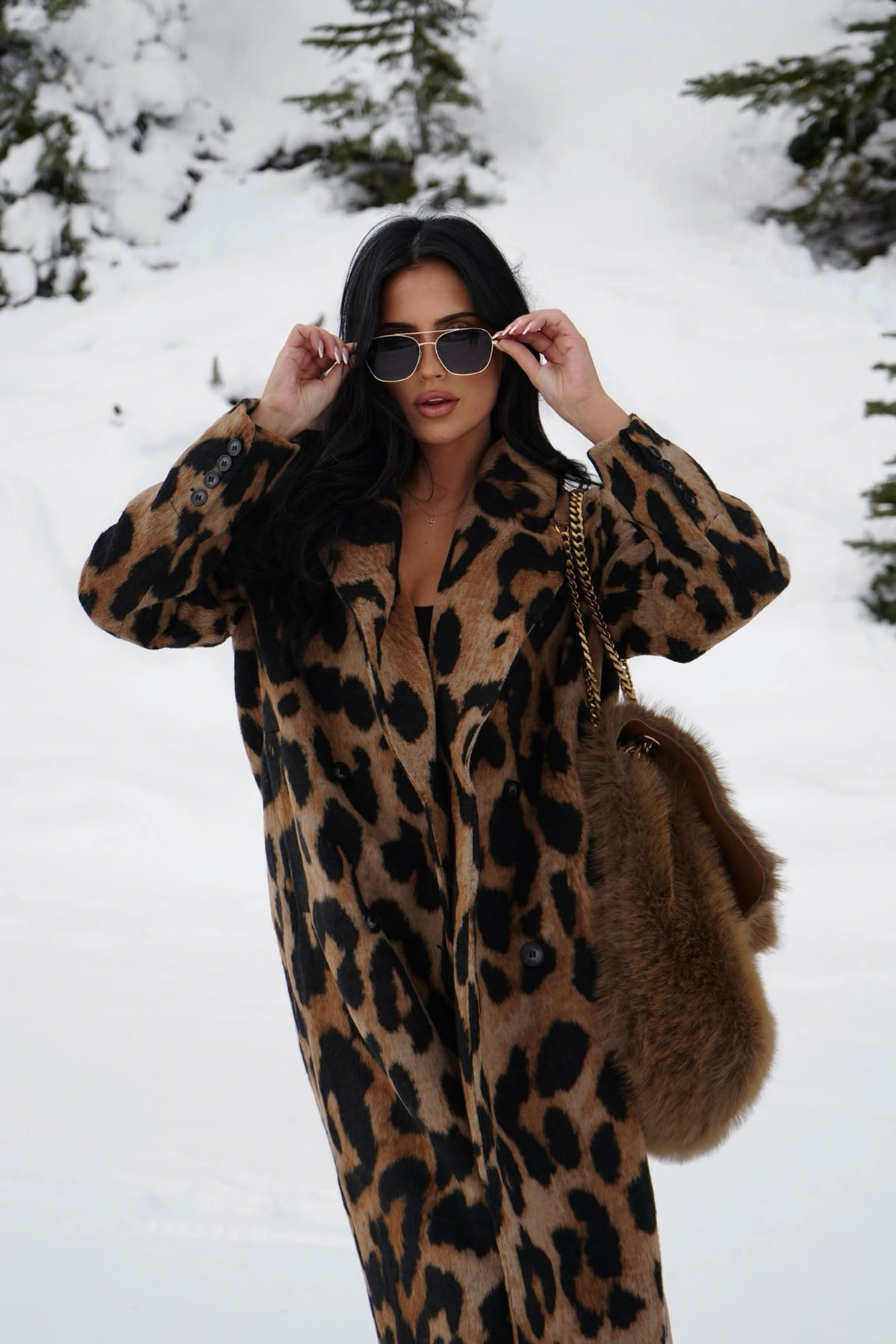 Take The Leap Leopard Double Breasted Coat - Leopard — Leopardo